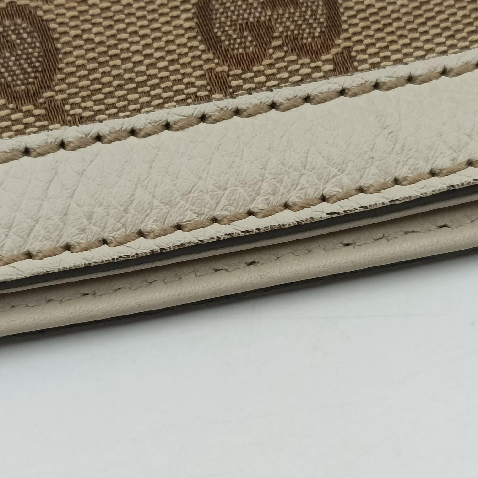 Pre-owned Gucci Bamboo Beige×White Canvas×Leather 282315 shoulderbag | stylenewstar