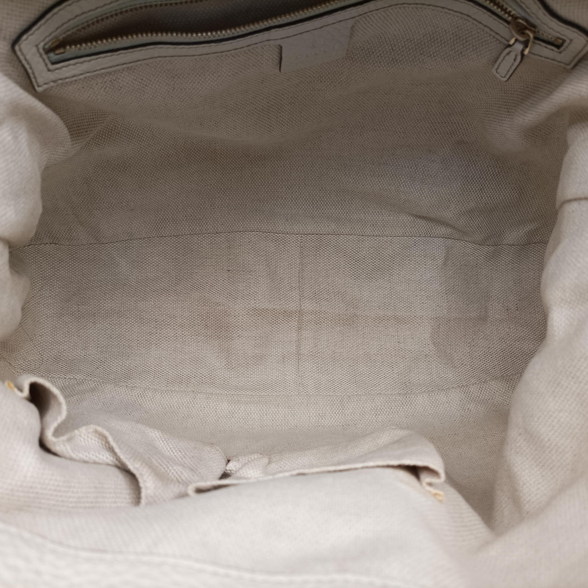 Pre-owned Gucci Bamboo Beige×White Canvas×Leather 282315 shoulderbag | stylenewstar