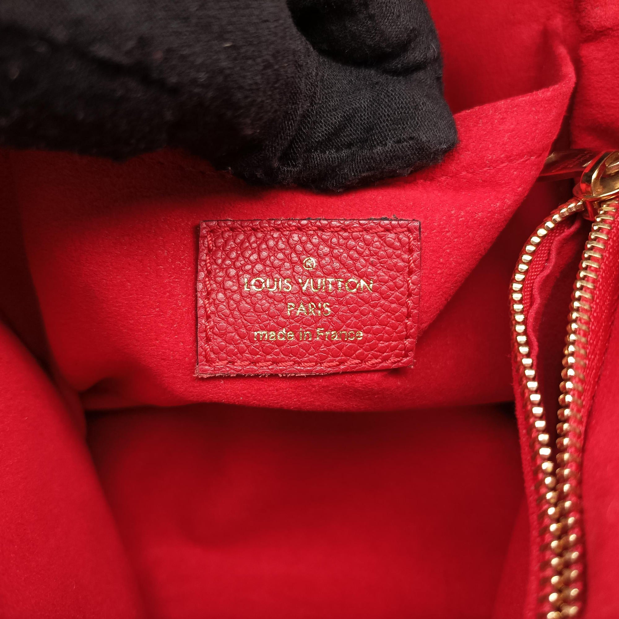 Pre-owned Louis Vuitton SAINT PLACIDE brown×CERISE Monogram Canvas×calf leather M43713 shoulderbag | stylenewstar