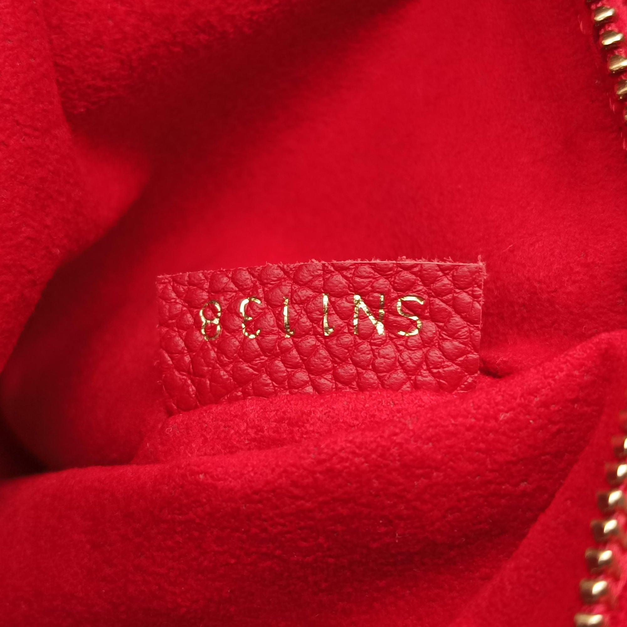 Pre-owned Louis Vuitton SAINT PLACIDE brown×CERISE Monogram Canvas×calf leather M43713 shoulderbag | stylenewstar
