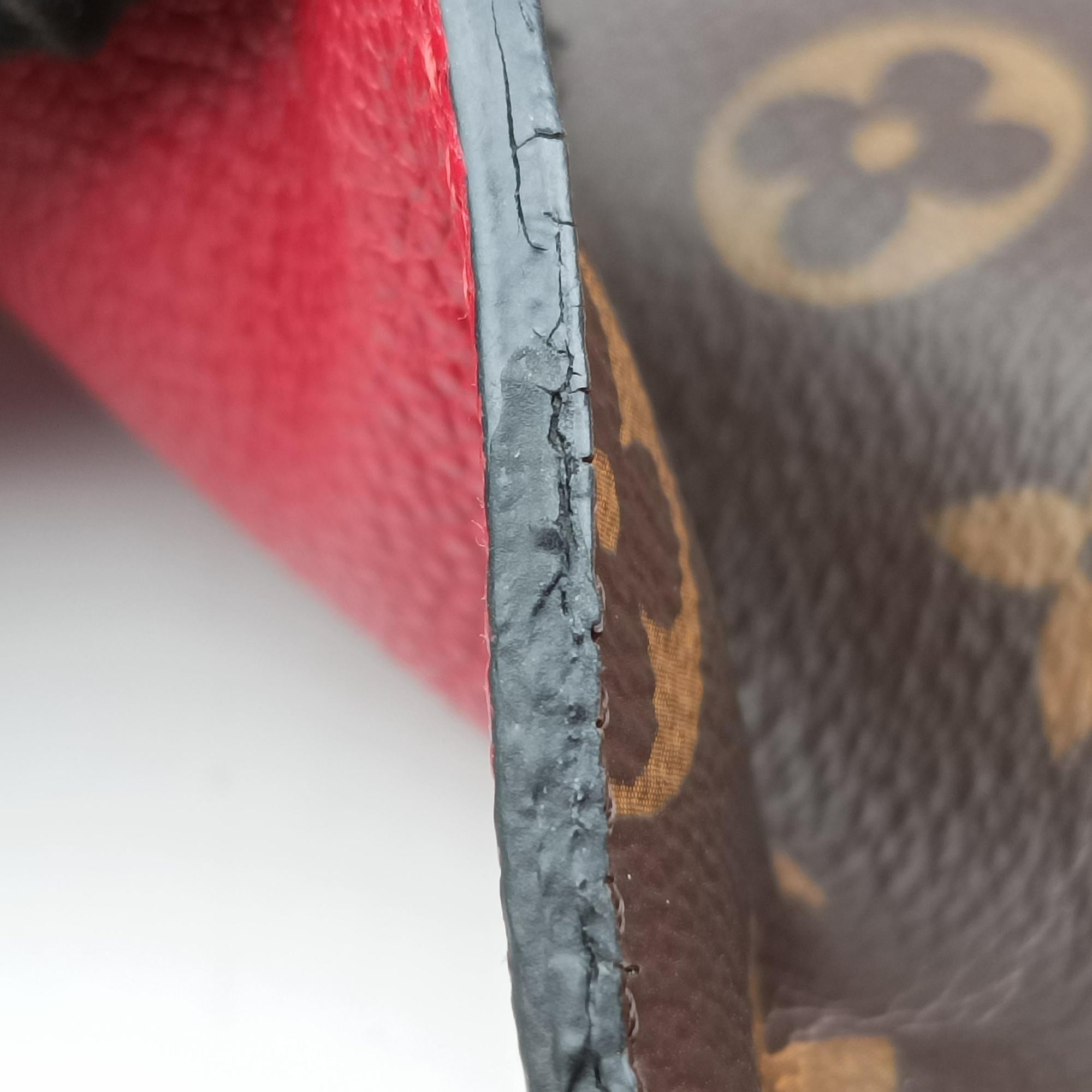 Pre-owned Louis Vuitton SAINT PLACIDE brown×CERISE Monogram Canvas×calf leather M43713 shoulderbag | stylenewstar
