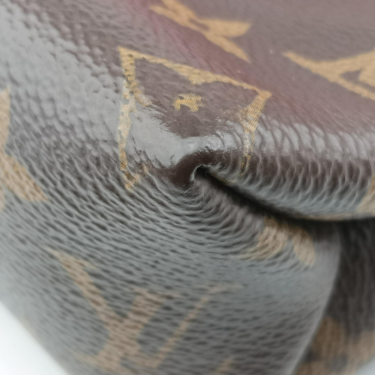 Pre-owned Louis Vuitton SAINT PLACIDE brown×CERISE Monogram Canvas×calf leather M43713 shoulderbag | stylenewstar