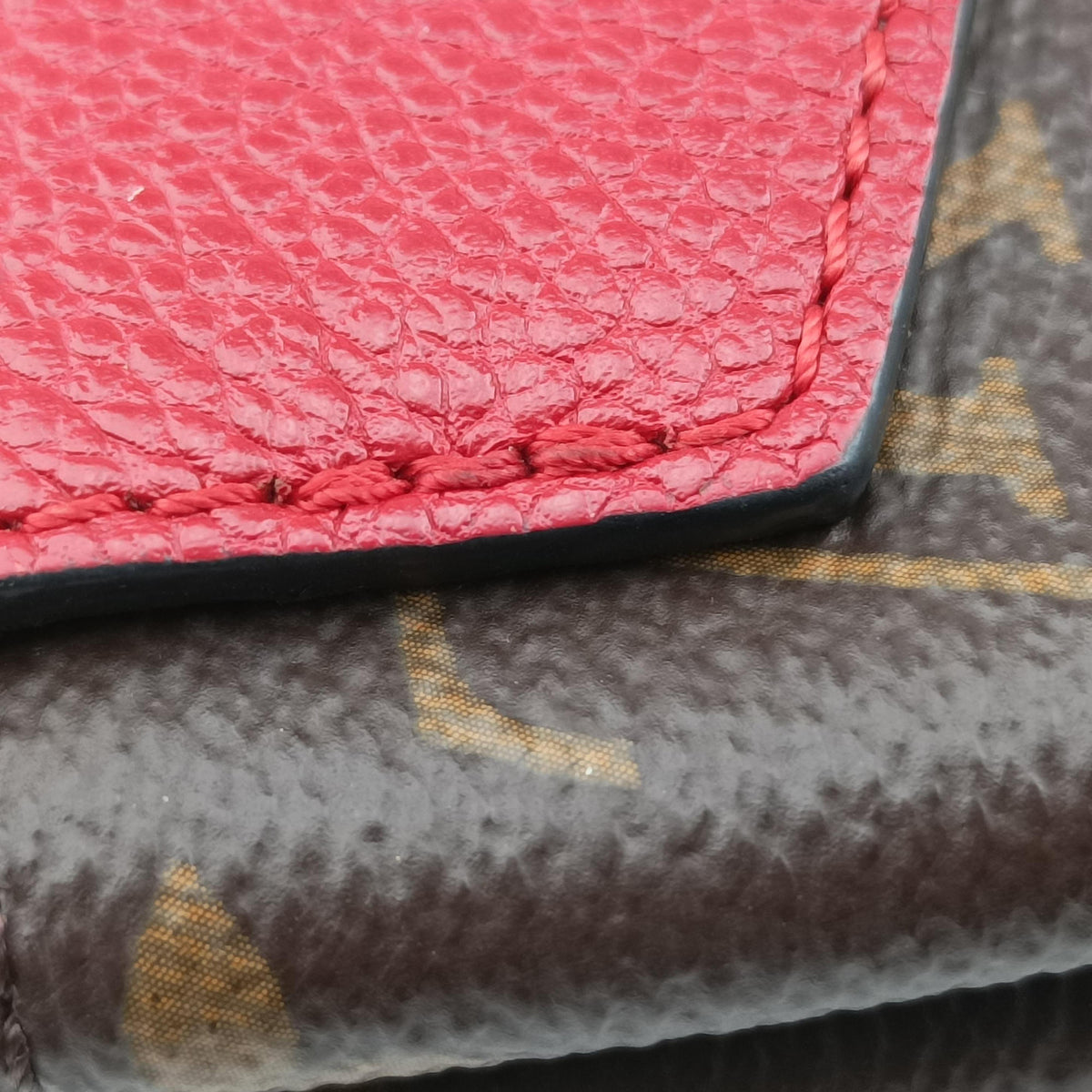 Pre-owned Louis Vuitton SAINT PLACIDE brown×CERISE Monogram Canvas×calf leather M43713 shoulderbag | stylenewstar