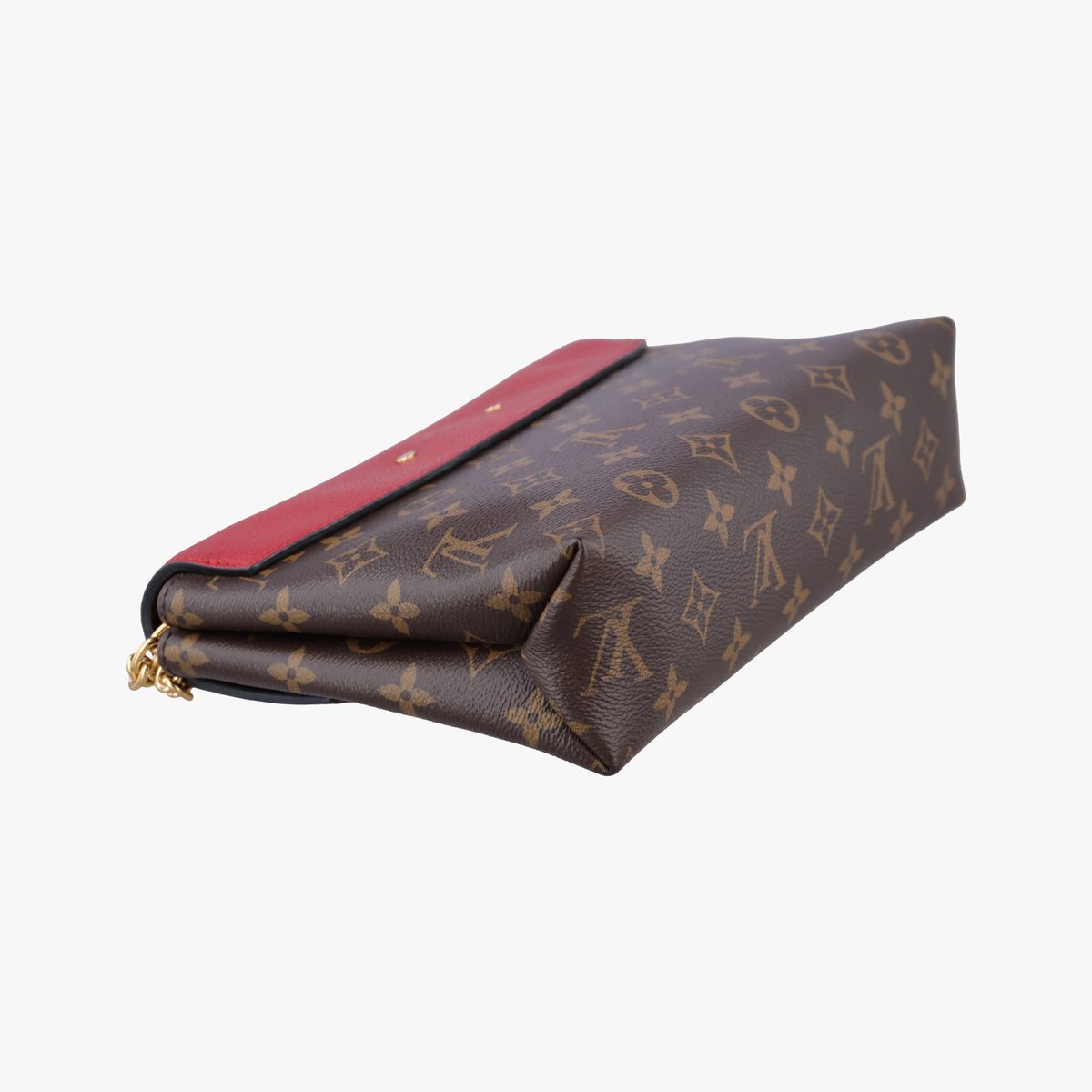 Pre-owned Louis Vuitton SAINT PLACIDE brown×CERISE Monogram Canvas×calf leather M43713 shoulderbag | stylenewstar