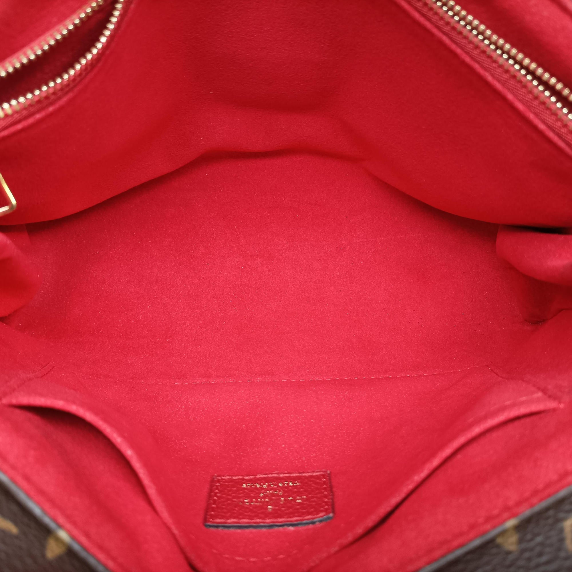 Pre-owned Louis Vuitton SAINT PLACIDE brown×CERISE Monogram Canvas×calf leather M43713 shoulderbag | stylenewstar