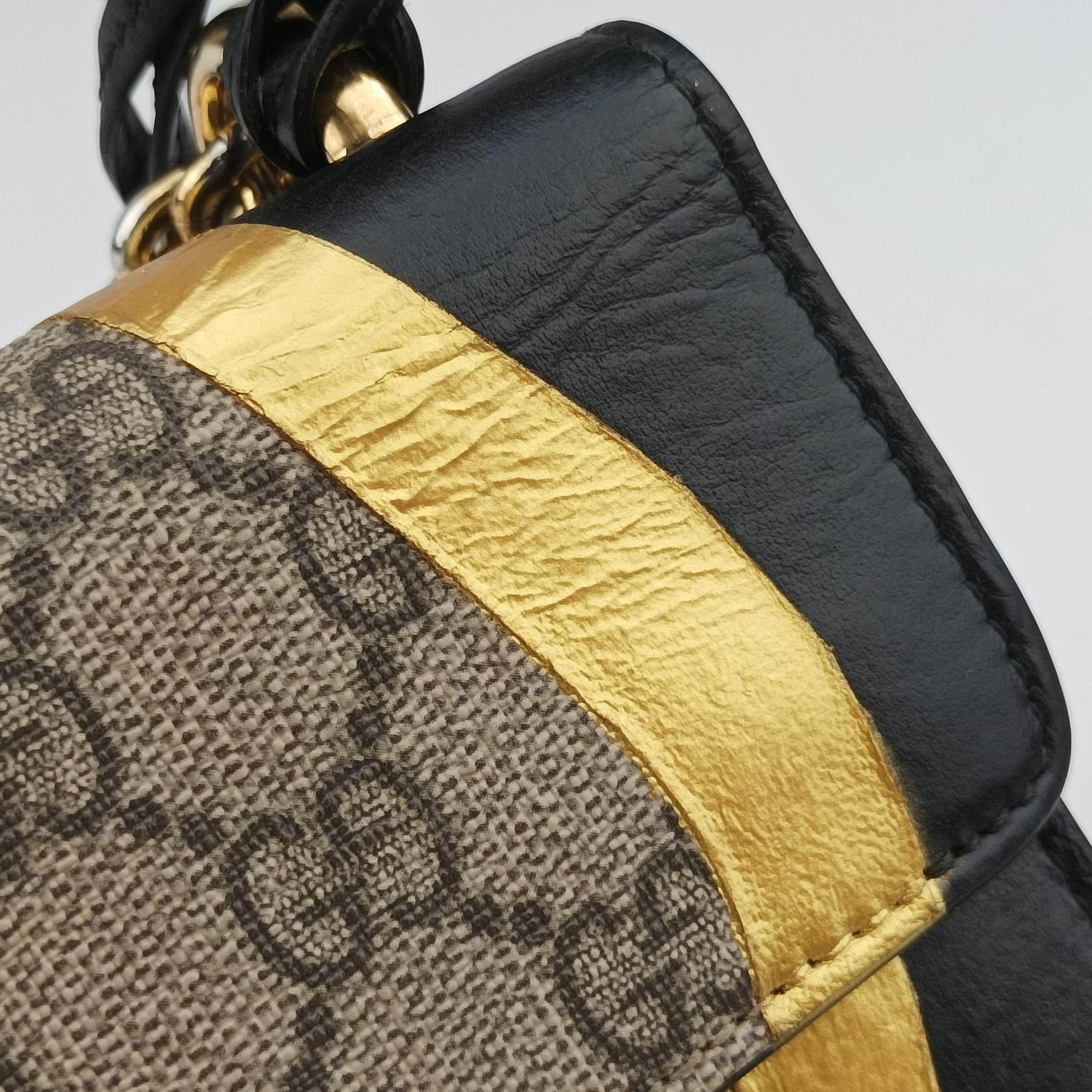 Pre-owned Gucci Padlock beige×Black PVC coated canvas×Leather 432182 shoulderbag | stylenewstar
