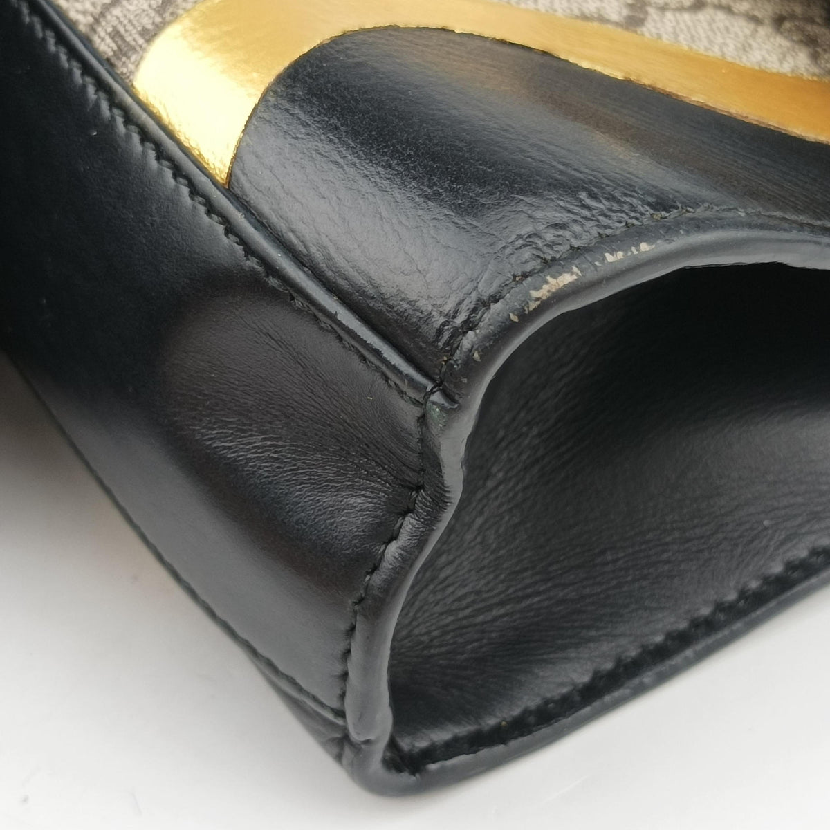 Pre-owned Gucci Padlock beige×Black PVC coated canvas×Leather 432182 shoulderbag | stylenewstar