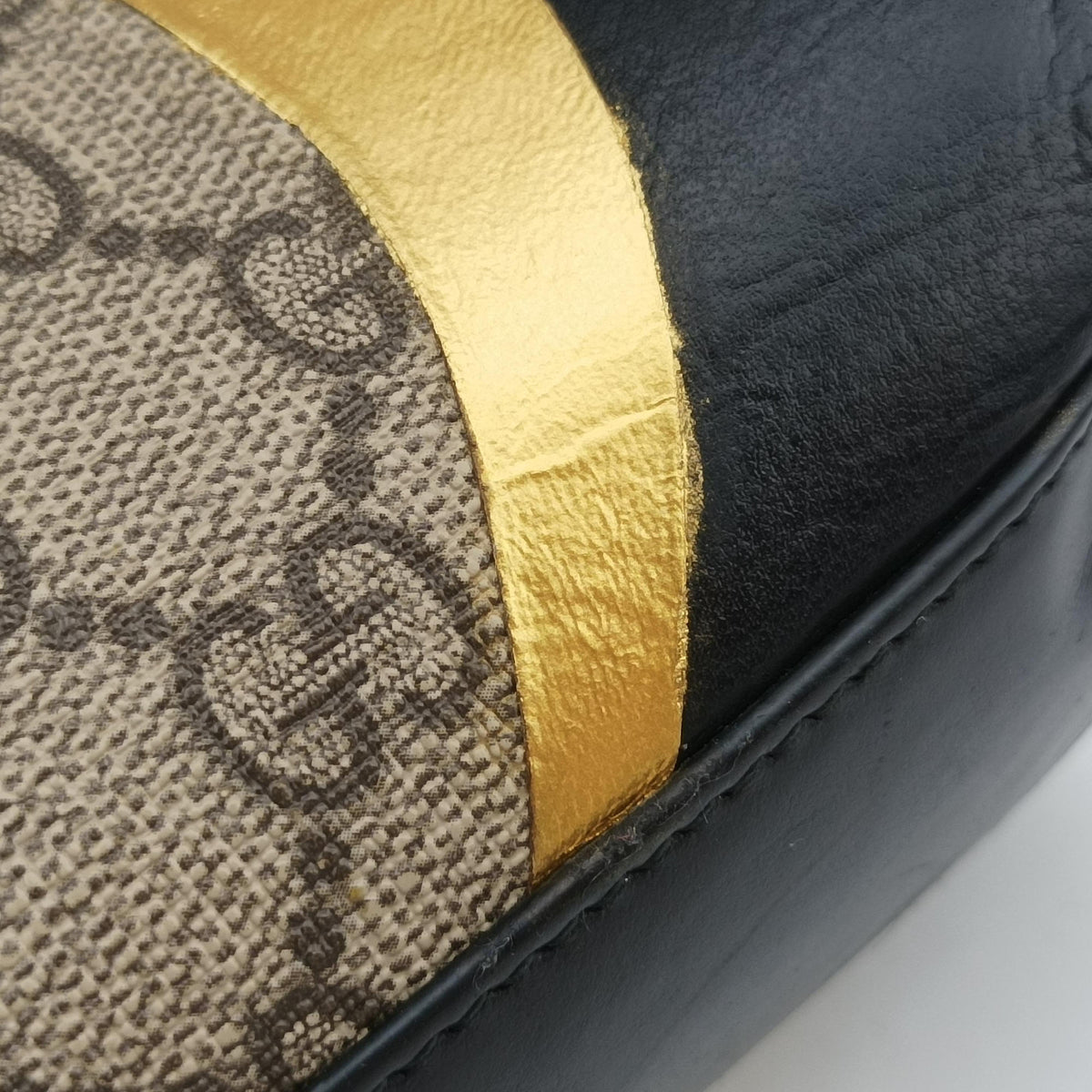 Pre-owned Gucci Padlock beige×Black PVC coated canvas×Leather 432182 shoulderbag | stylenewstar