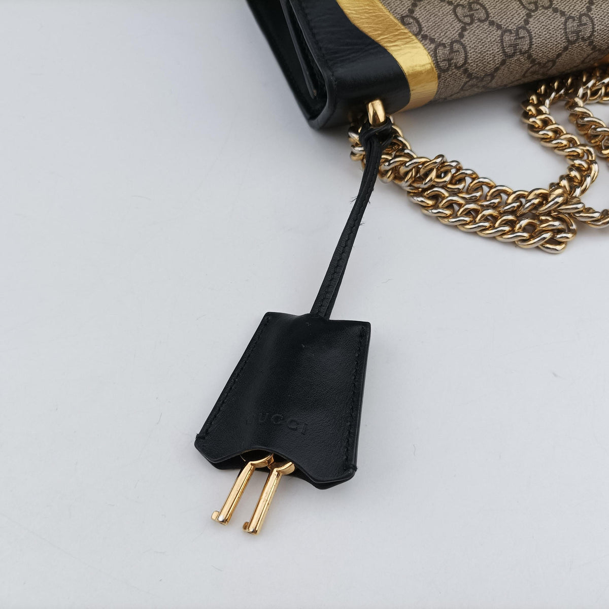 Pre-owned Gucci Padlock beige×Black PVC coated canvas×Leather 432182 shoulderbag | stylenewstar