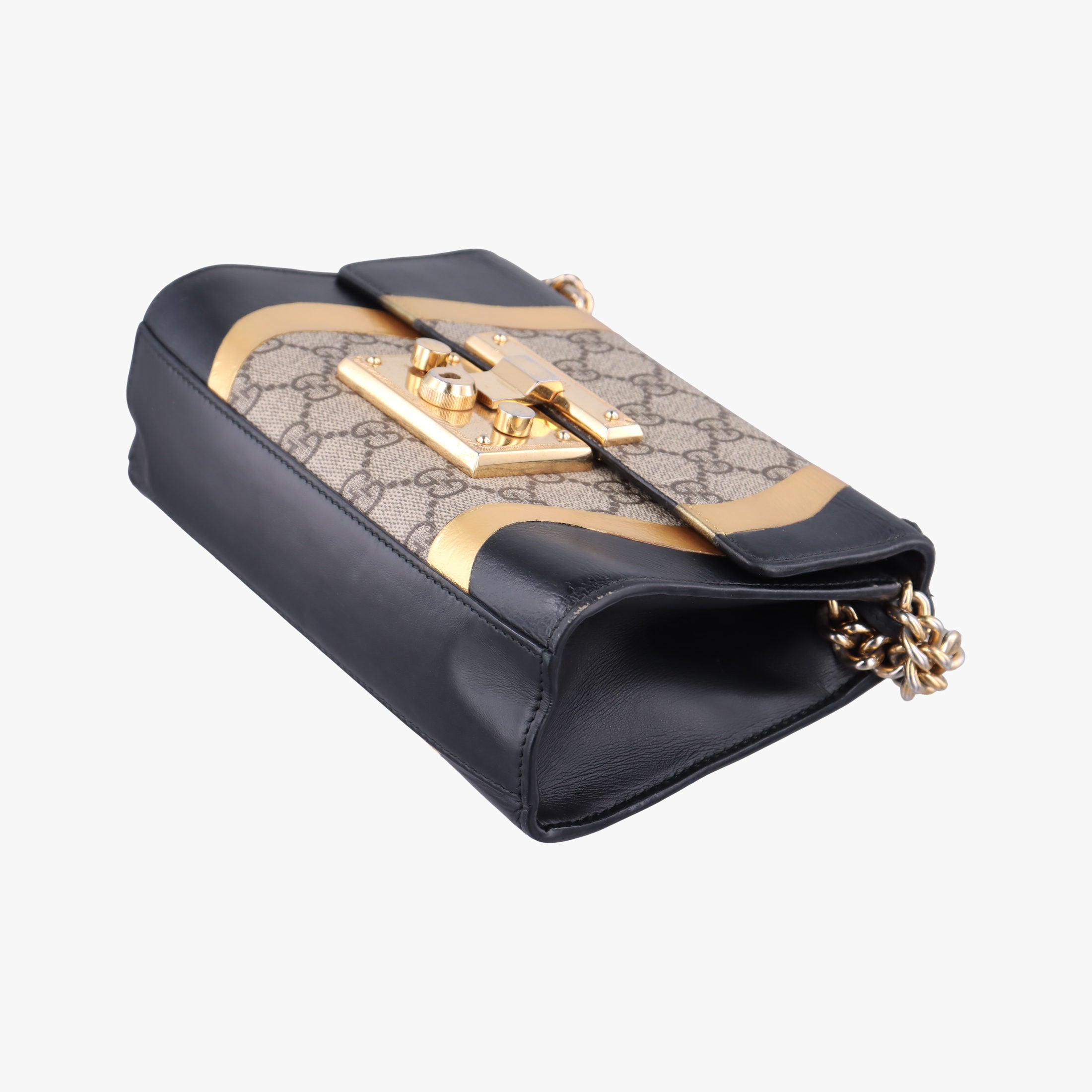 Pre-owned Gucci Padlock beige×Black PVC coated canvas×Leather 432182 shoulderbag | stylenewstar