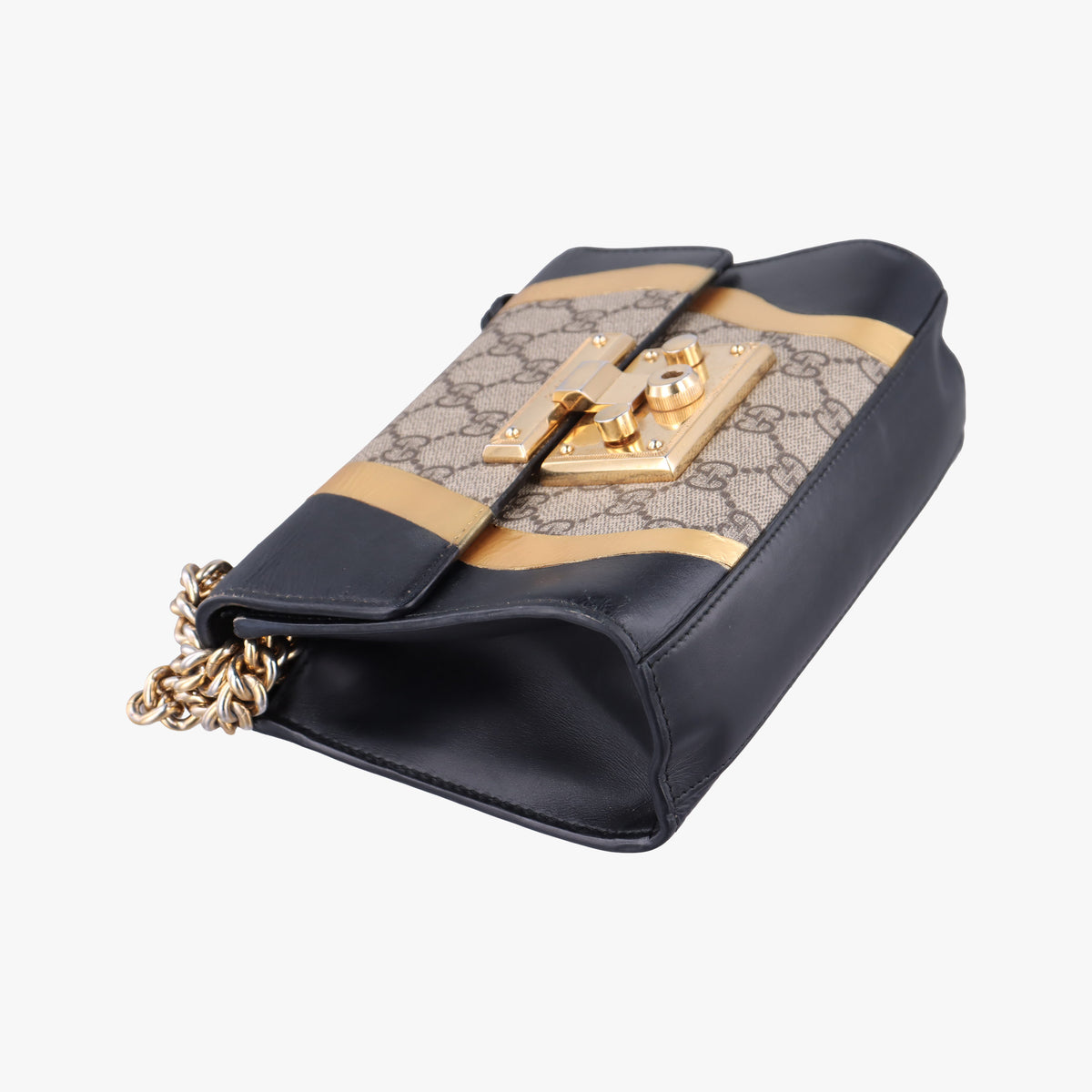 Pre-owned Gucci Padlock beige×Black PVC coated canvas×Leather 432182 shoulderbag | stylenewstar