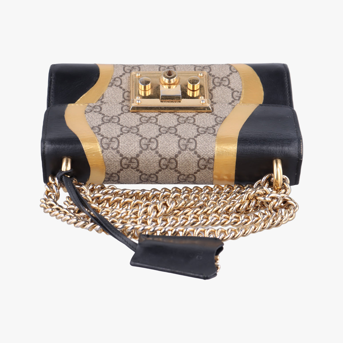 Pre-owned Gucci Padlock beige×Black PVC coated canvas×Leather 432182 shoulderbag | stylenewstar