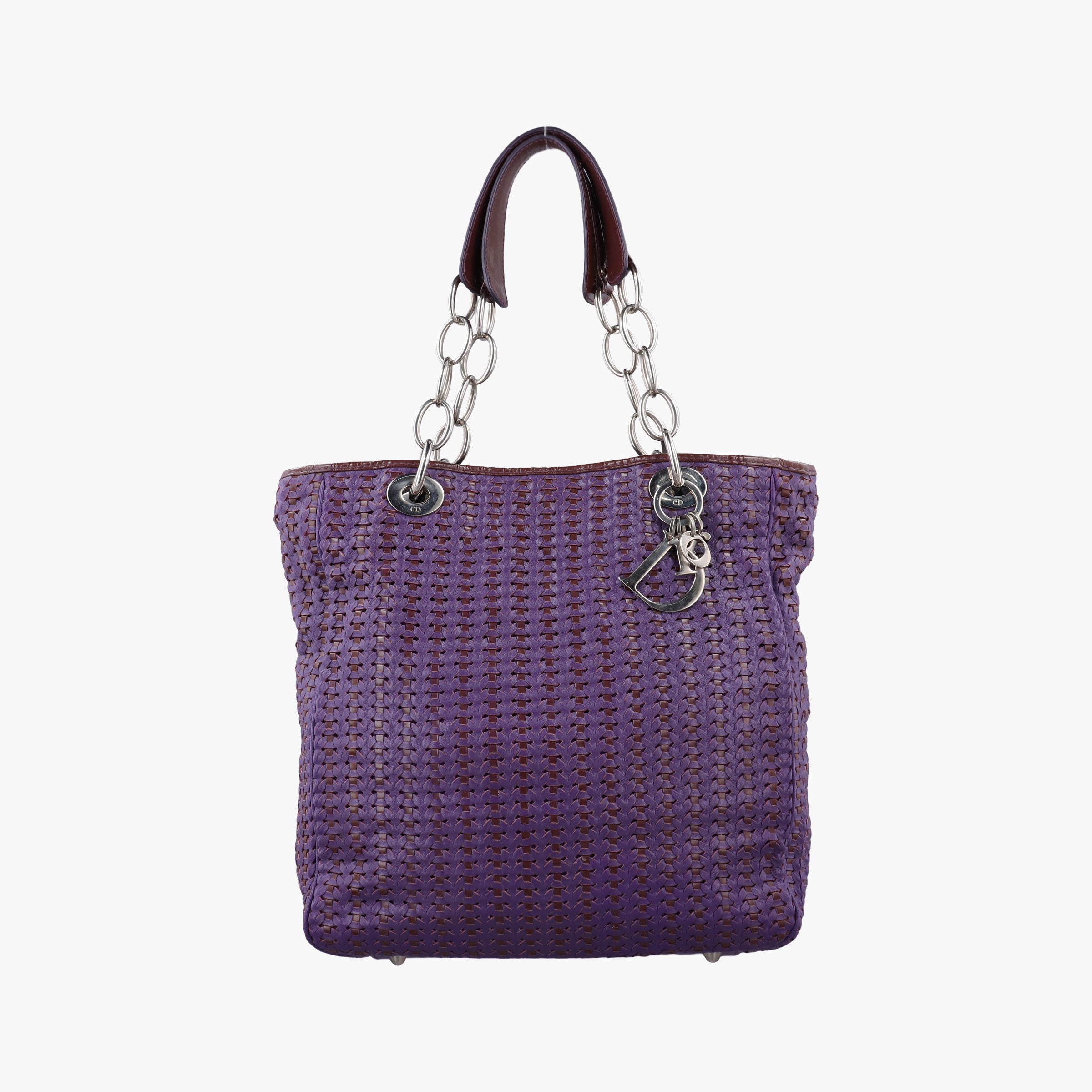 Pre-owned Christian Dior Soft Lady Dior tote Purple lambskin  handbag | stylenewstar