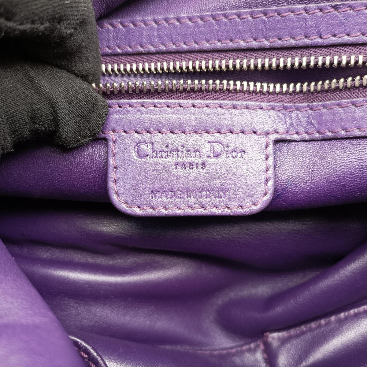 Pre-owned Christian Dior Soft Lady Dior tote Purple lambskin  handbag | stylenewstar