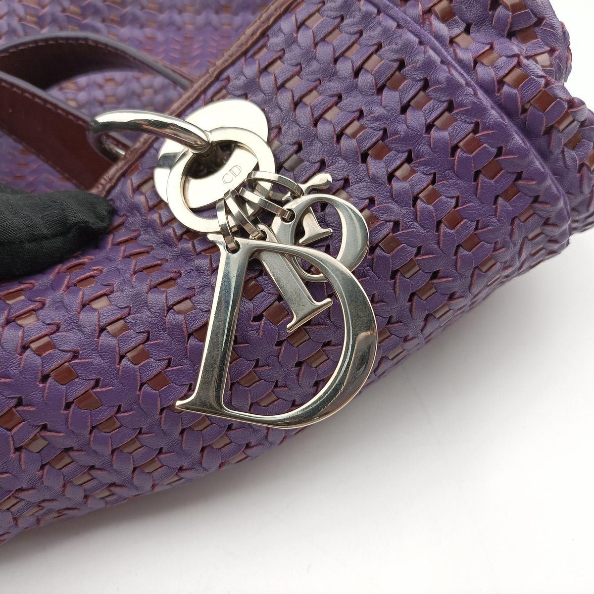 Pre-owned Christian Dior Soft Lady Dior tote Purple lambskin  handbag | stylenewstar