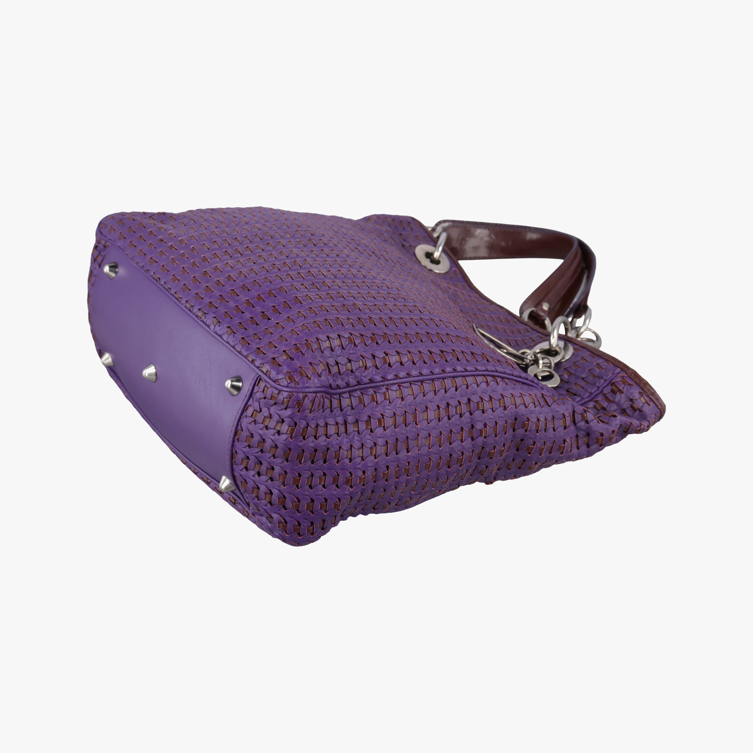 Pre-owned Christian Dior Soft Lady Dior tote Purple lambskin  handbag | stylenewstar