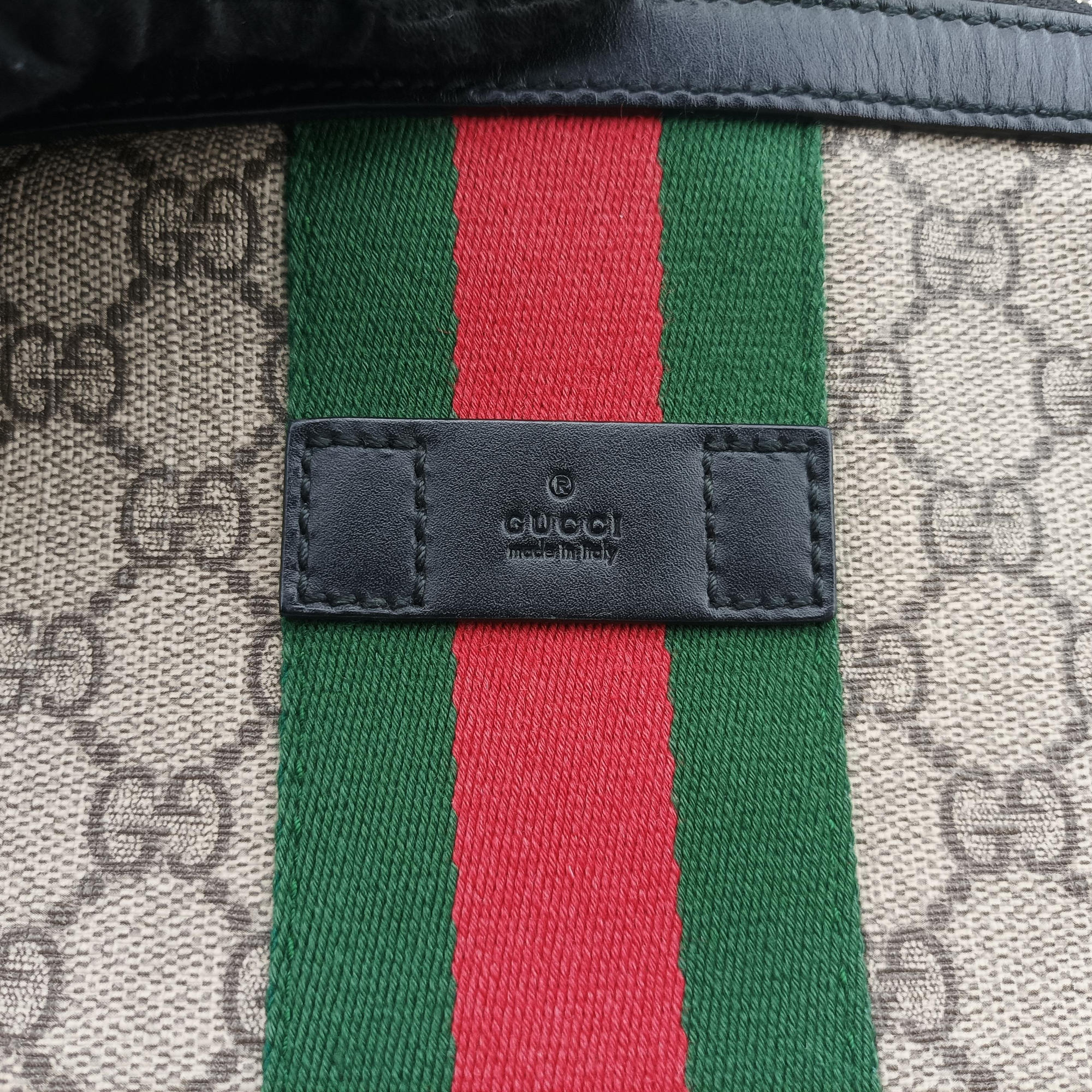 Pre-owned Gucci Web GG Supreme Messenger Beige×Multicolour PVC coated canvas 471454 shoulderbag | stylenewstar
