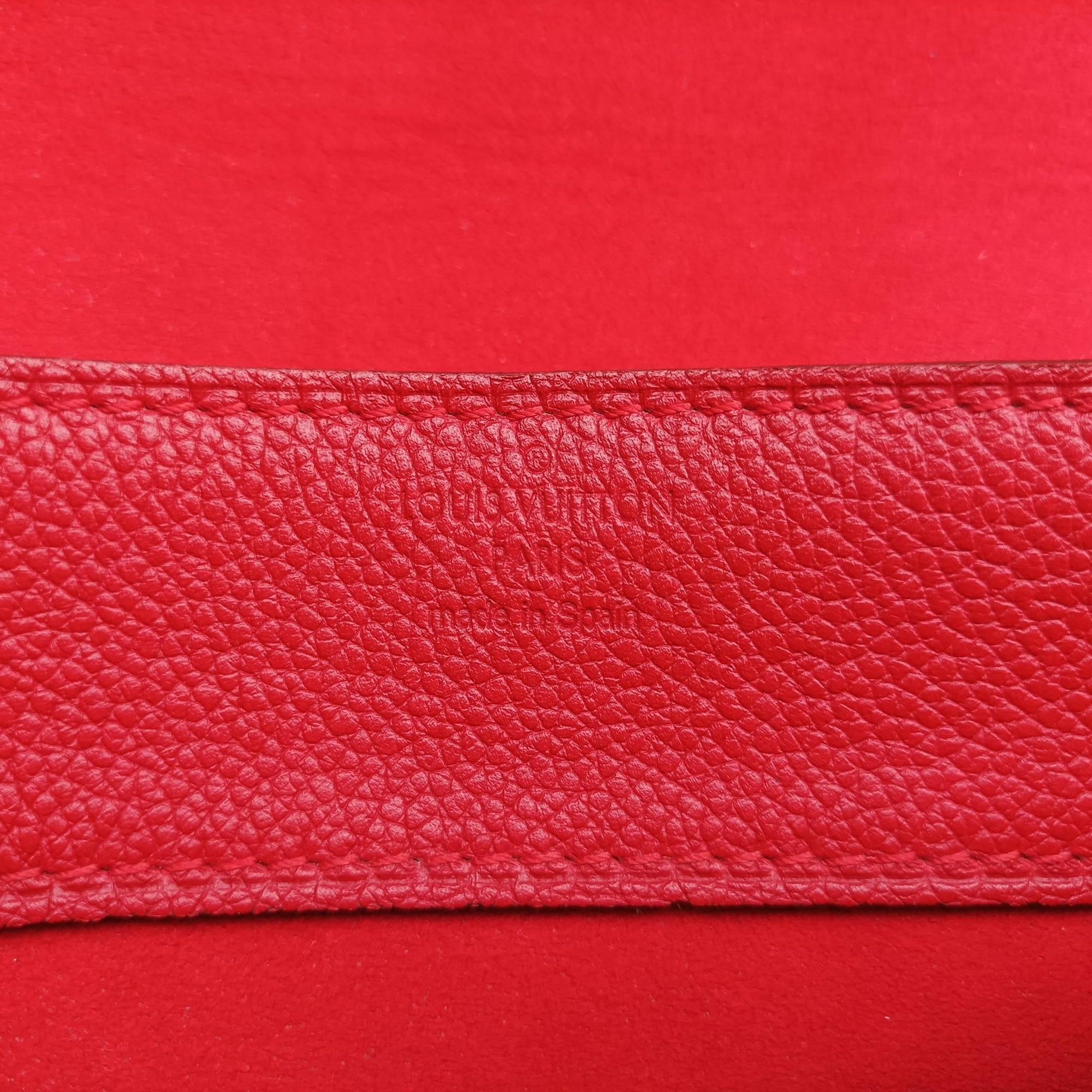 Pre-owned Louis Vuitton PALLAS Chain Brown×CERISE Monogram Canvas×calf leather M41201 shoulderbag | stylenewstar