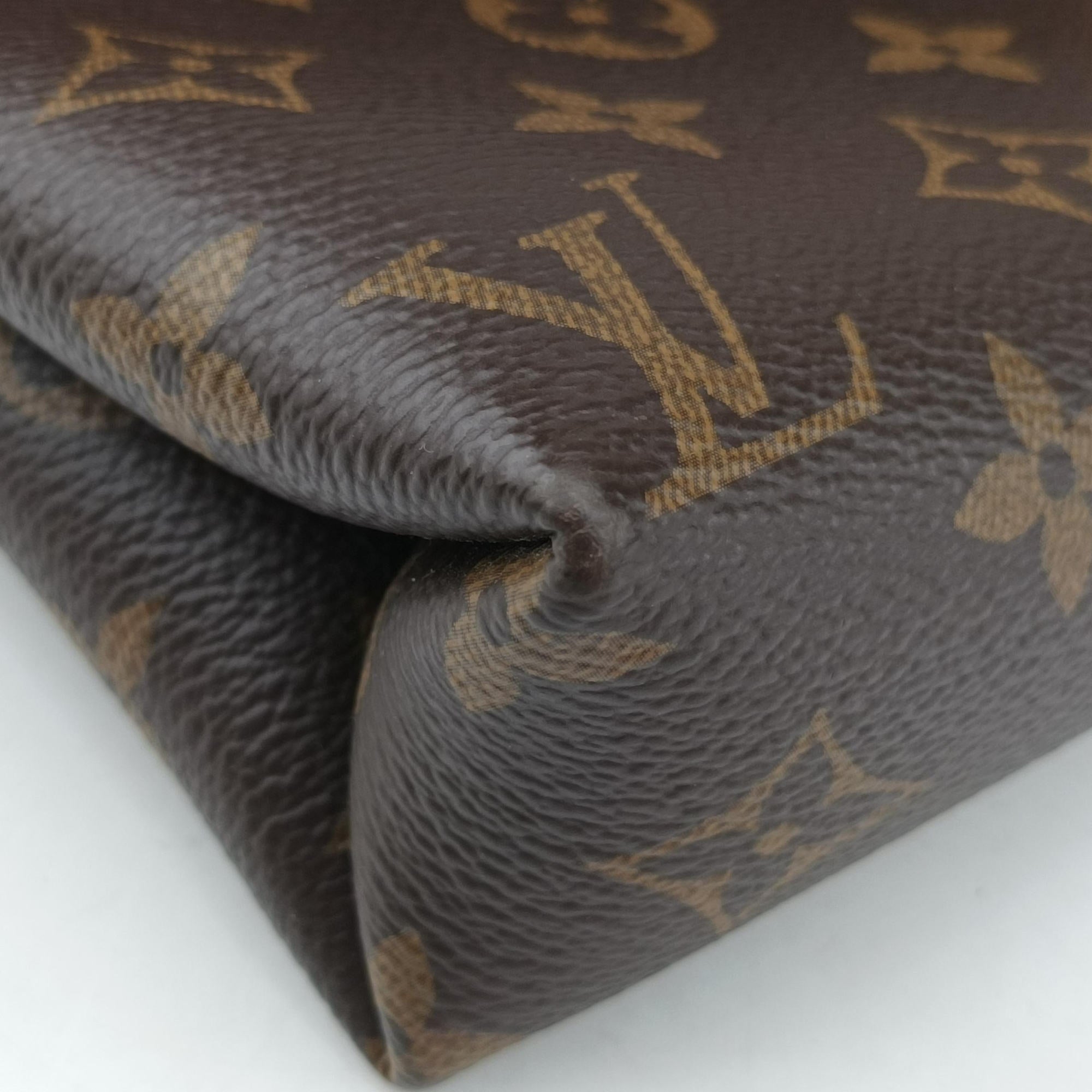 Pre-owned Louis Vuitton PALLAS Chain Brown×CERISE Monogram Canvas×calf leather M41201 shoulderbag | stylenewstar