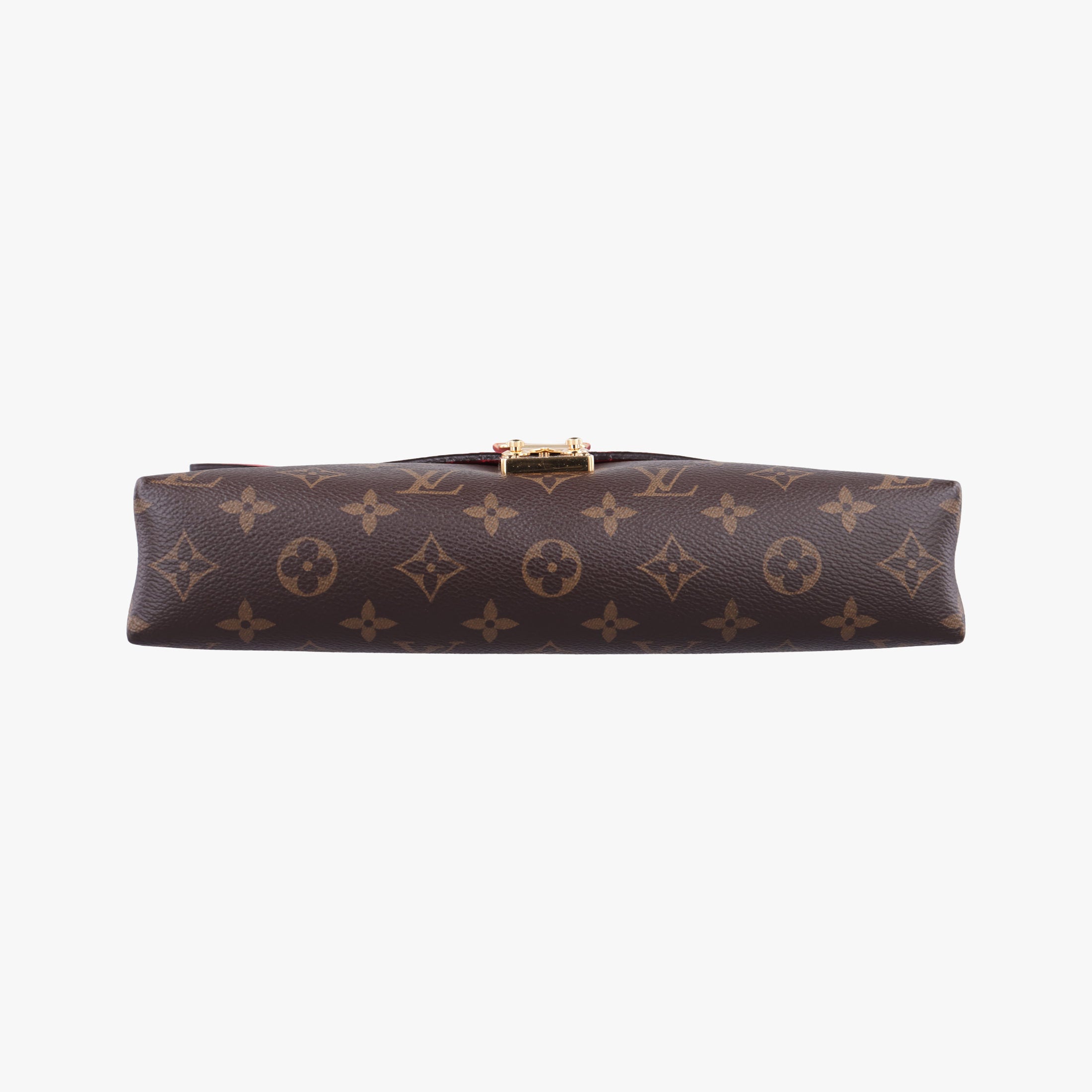 Pre-owned Louis Vuitton PALLAS Chain Brown×CERISE Monogram Canvas×calf leather M41201 shoulderbag | stylenewstar