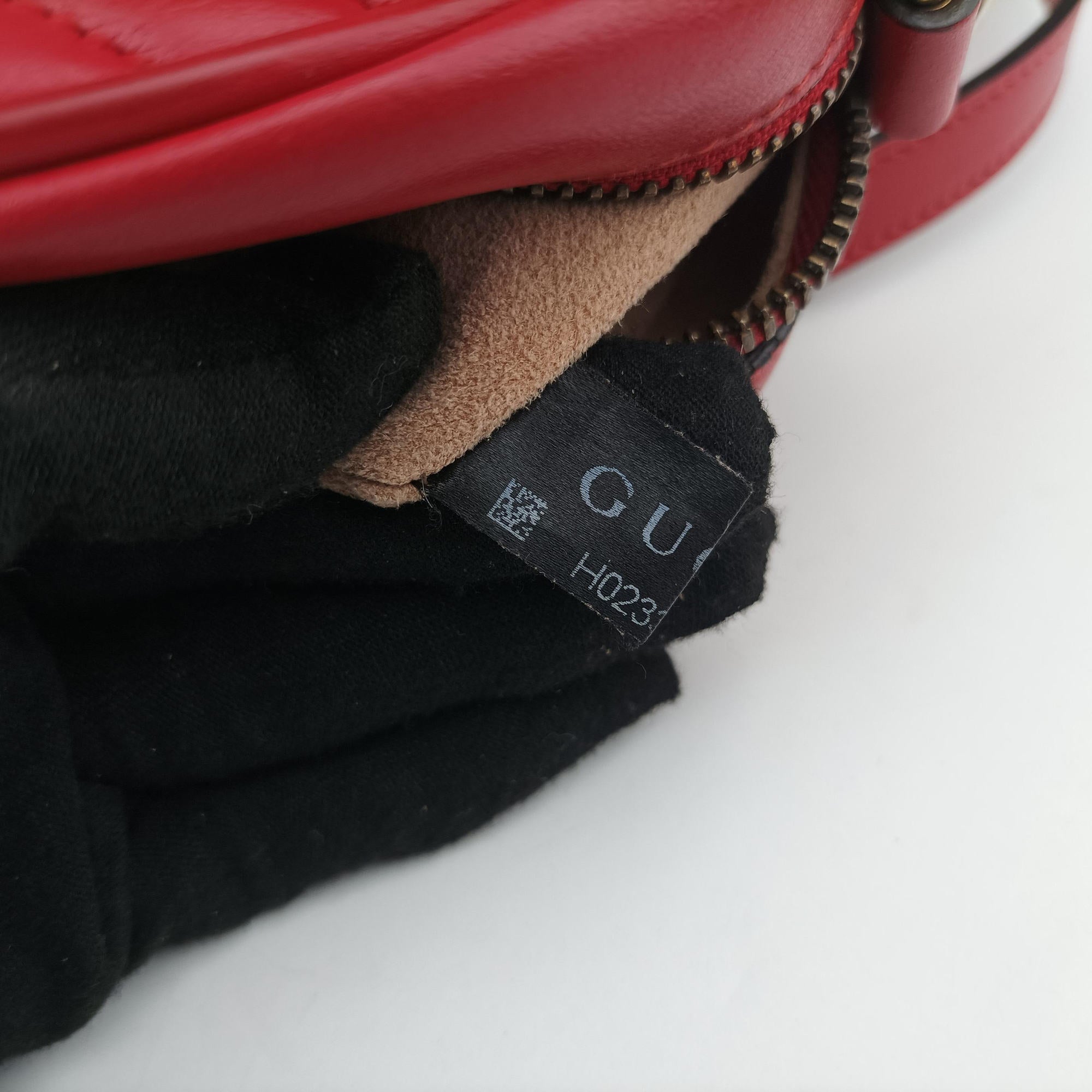 Pre-owned Gucci GG Marmont Red Leather 447632 shoulderbag | stylenewstar