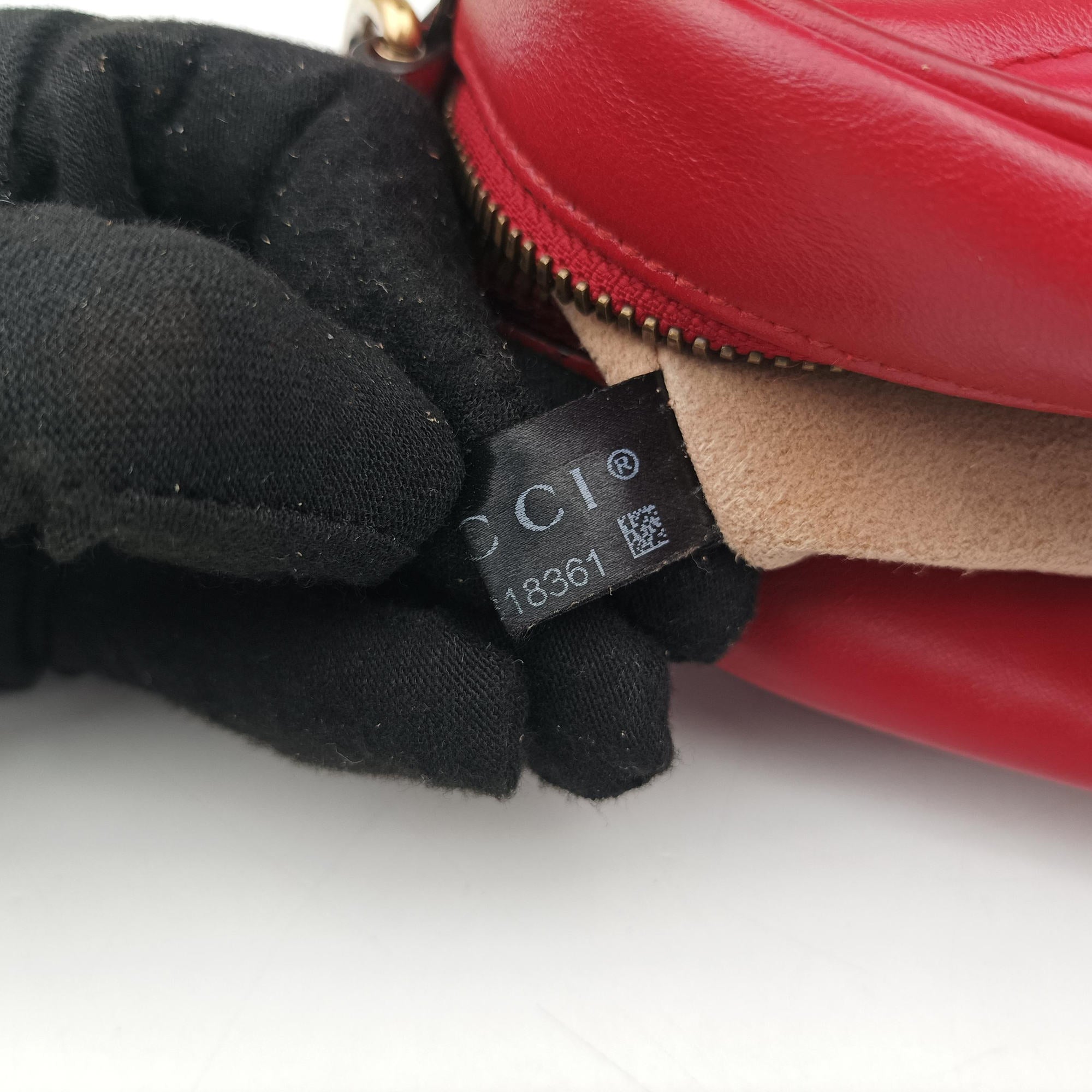 Pre-owned Gucci GG Marmont Red Leather 447632 shoulderbag | stylenewstar
