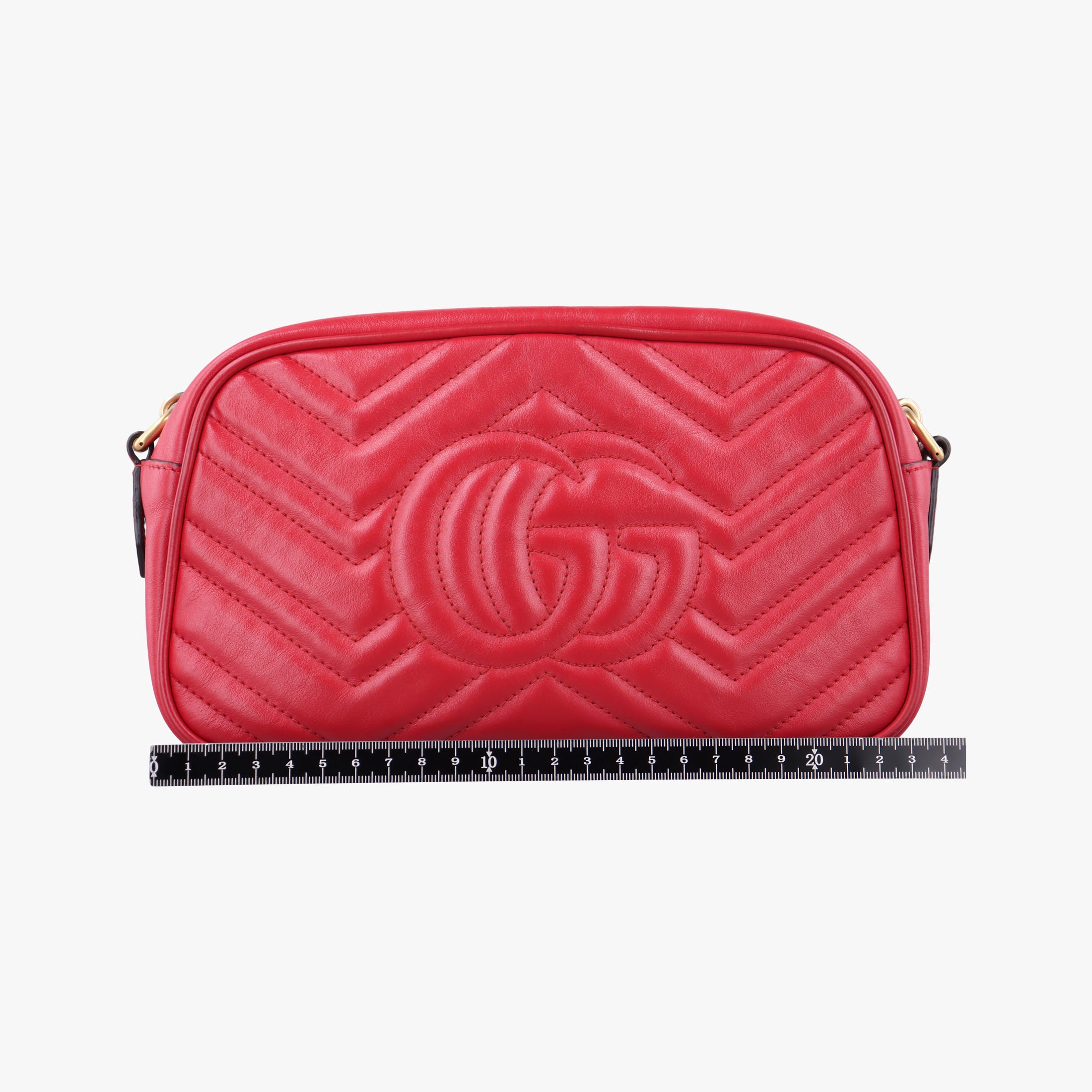 Pre-owned Gucci GG Marmont Red Leather 447632 shoulderbag | stylenewstar