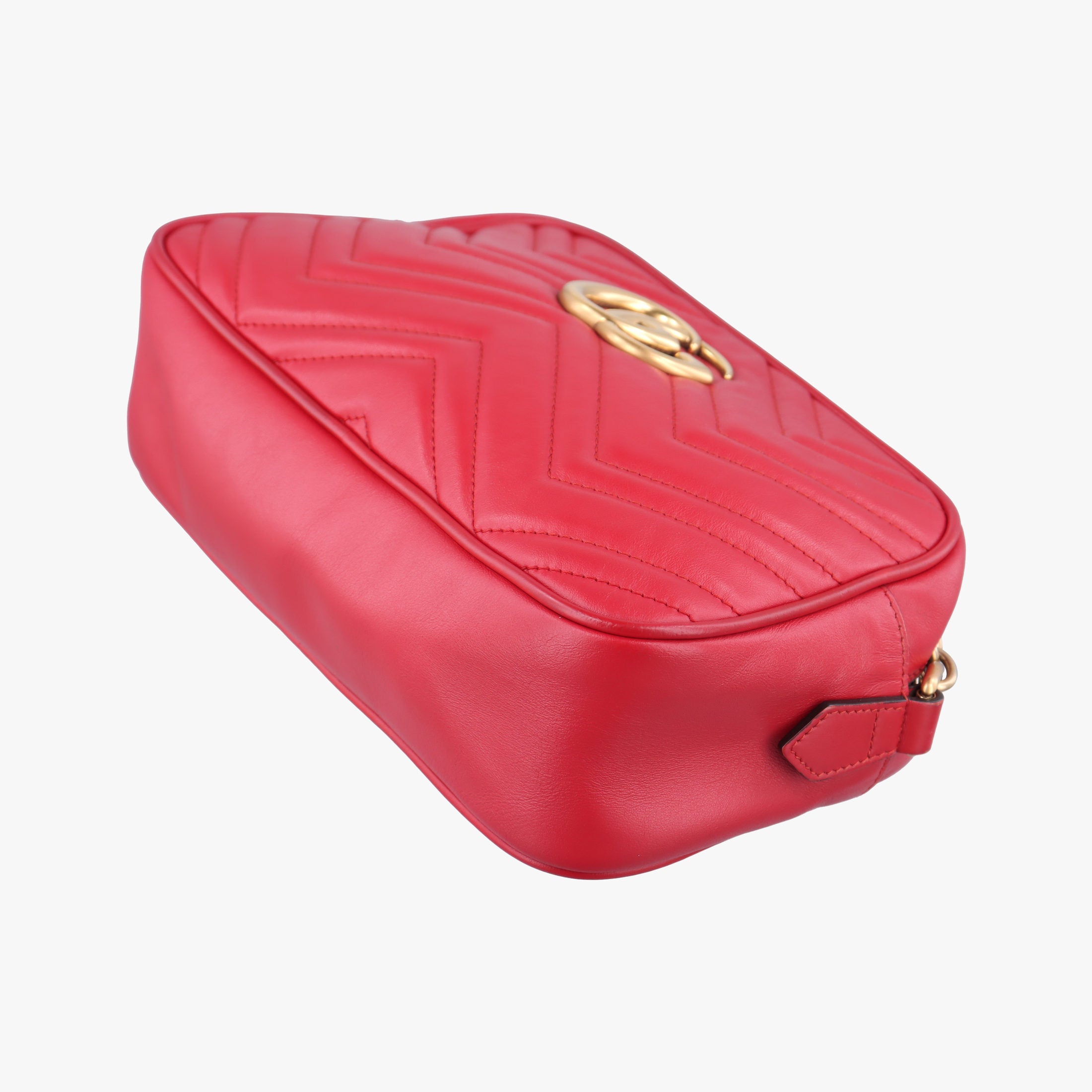 Pre-owned Gucci GG Marmont Red Leather 447632 shoulderbag | stylenewstar