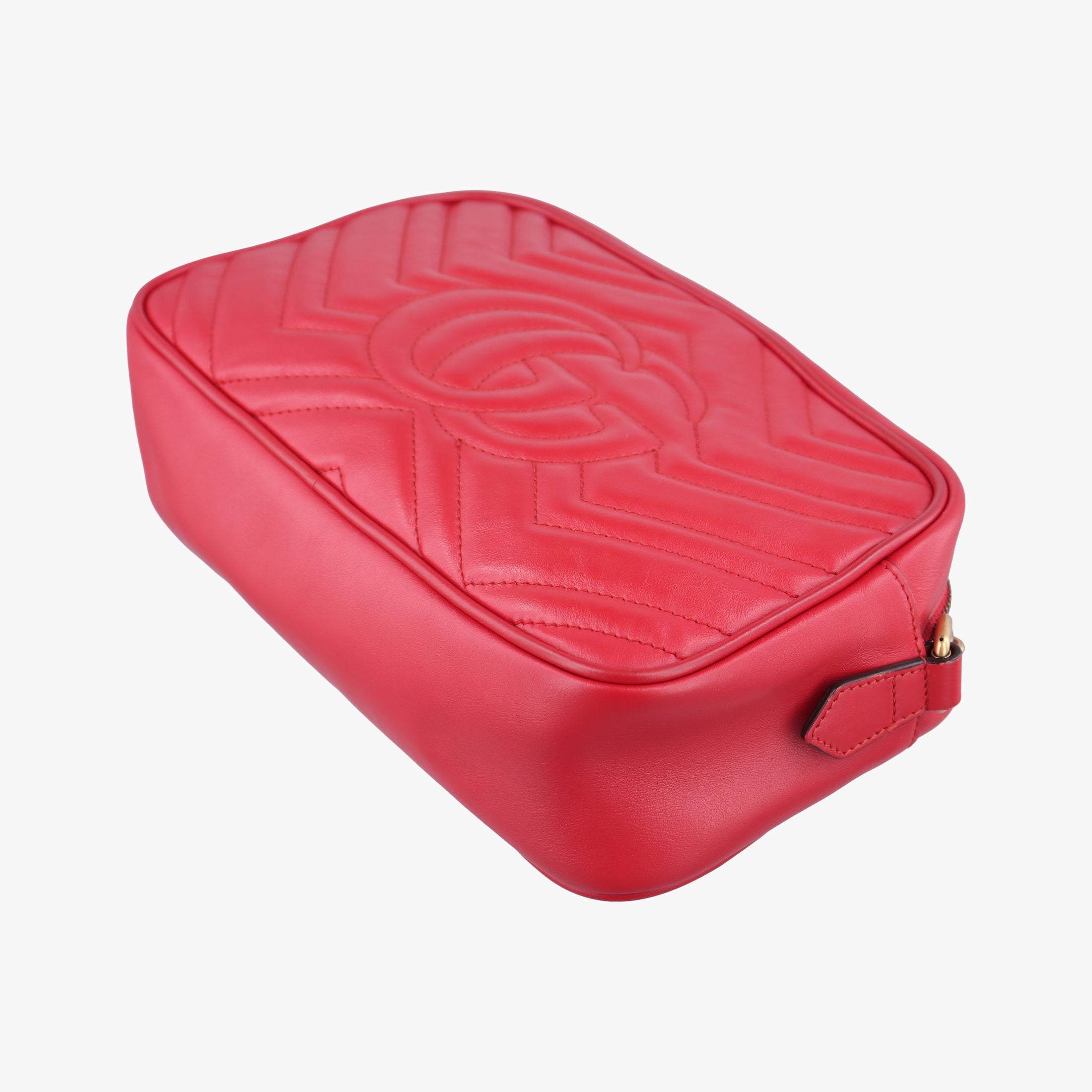 Pre-owned Gucci GG Marmont Red Leather 447632 shoulderbag | stylenewstar