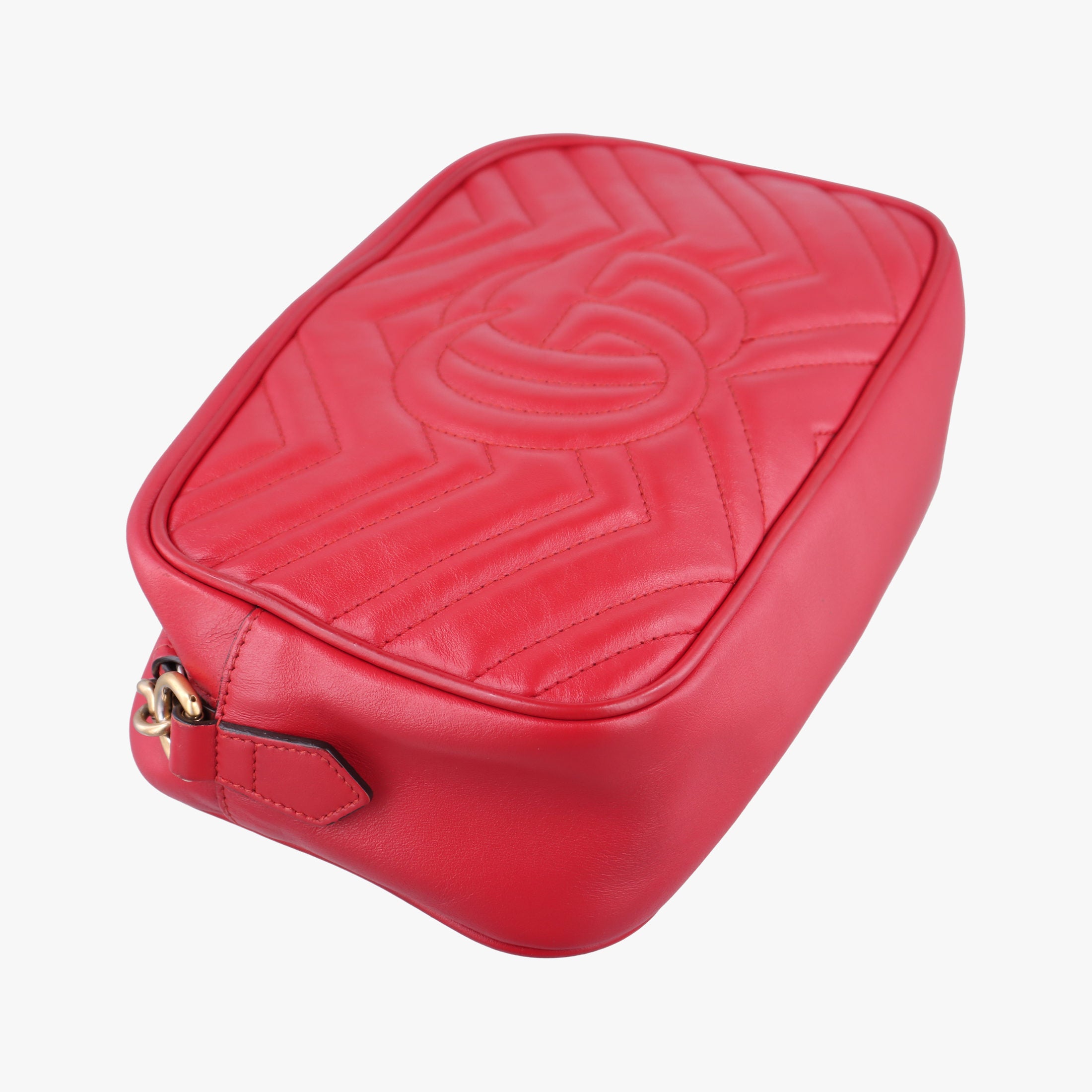 Pre-owned Gucci GG Marmont Red Leather 447632 shoulderbag | stylenewstar