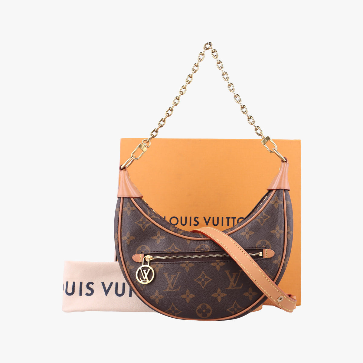 Pre-owned Louis Vuitton loop Brown PVC coated canvas M81098 shoulderbag | stylenewstar