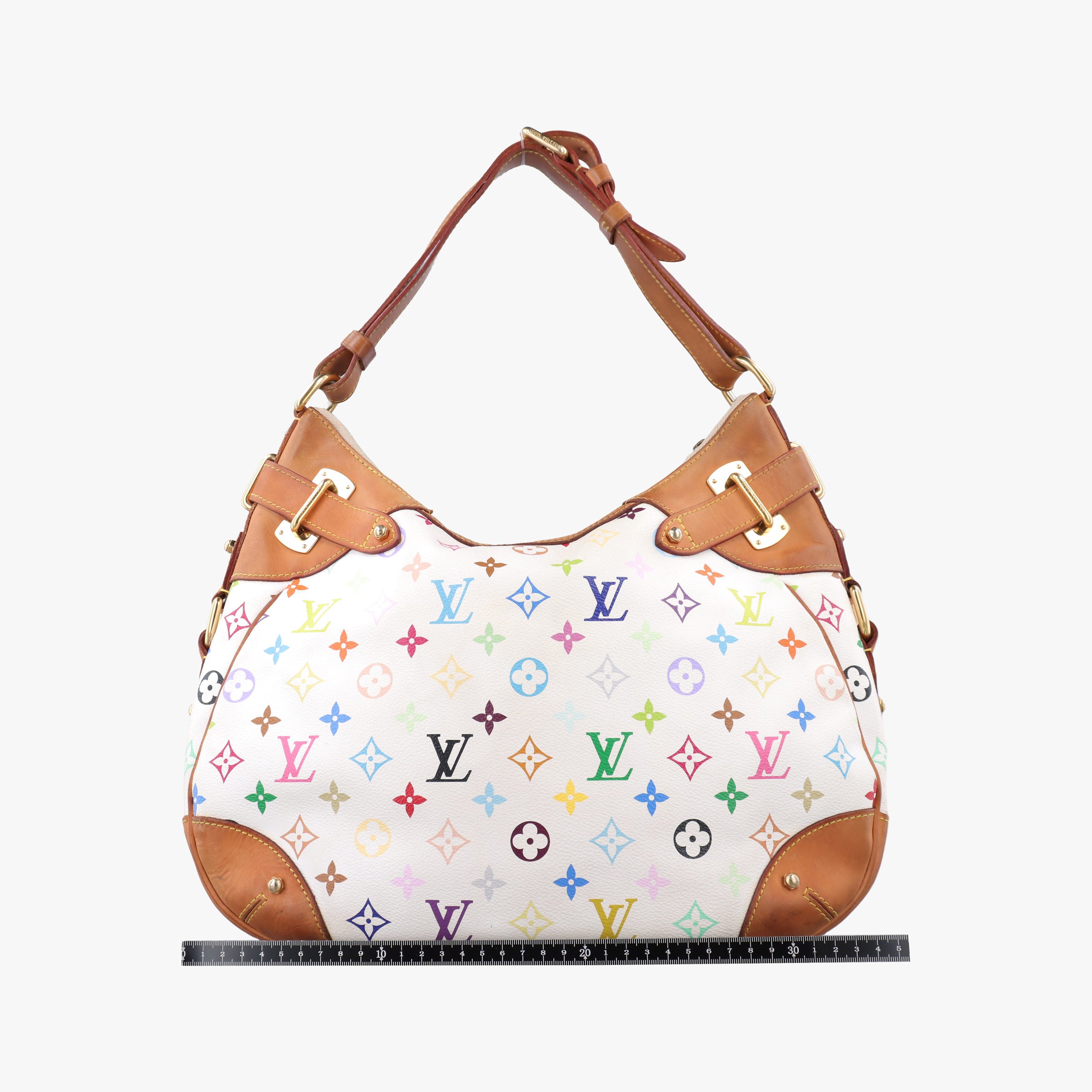 Pre-owned Louis Vuitton GRETA white Monogram Multicolor M40195 shoulderbag | stylenewstar