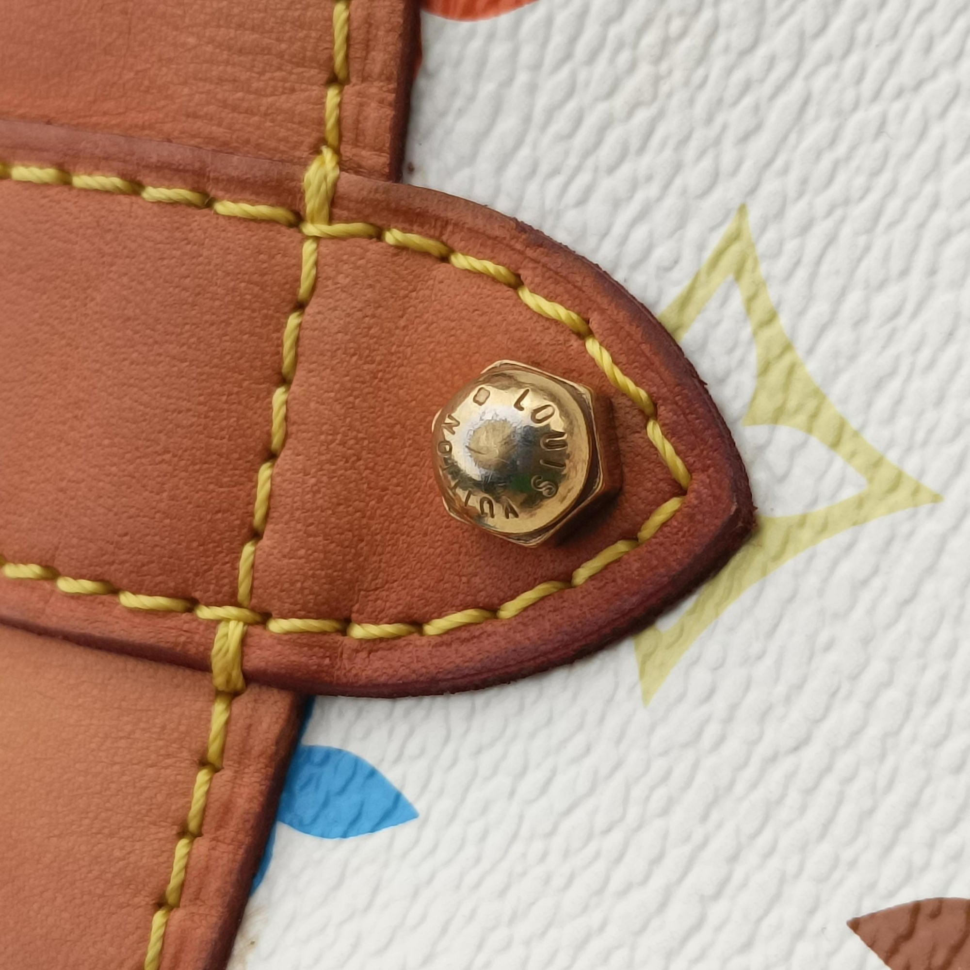 Pre-owned Louis Vuitton GRETA white Monogram Multicolor M40195 shoulderbag | stylenewstar