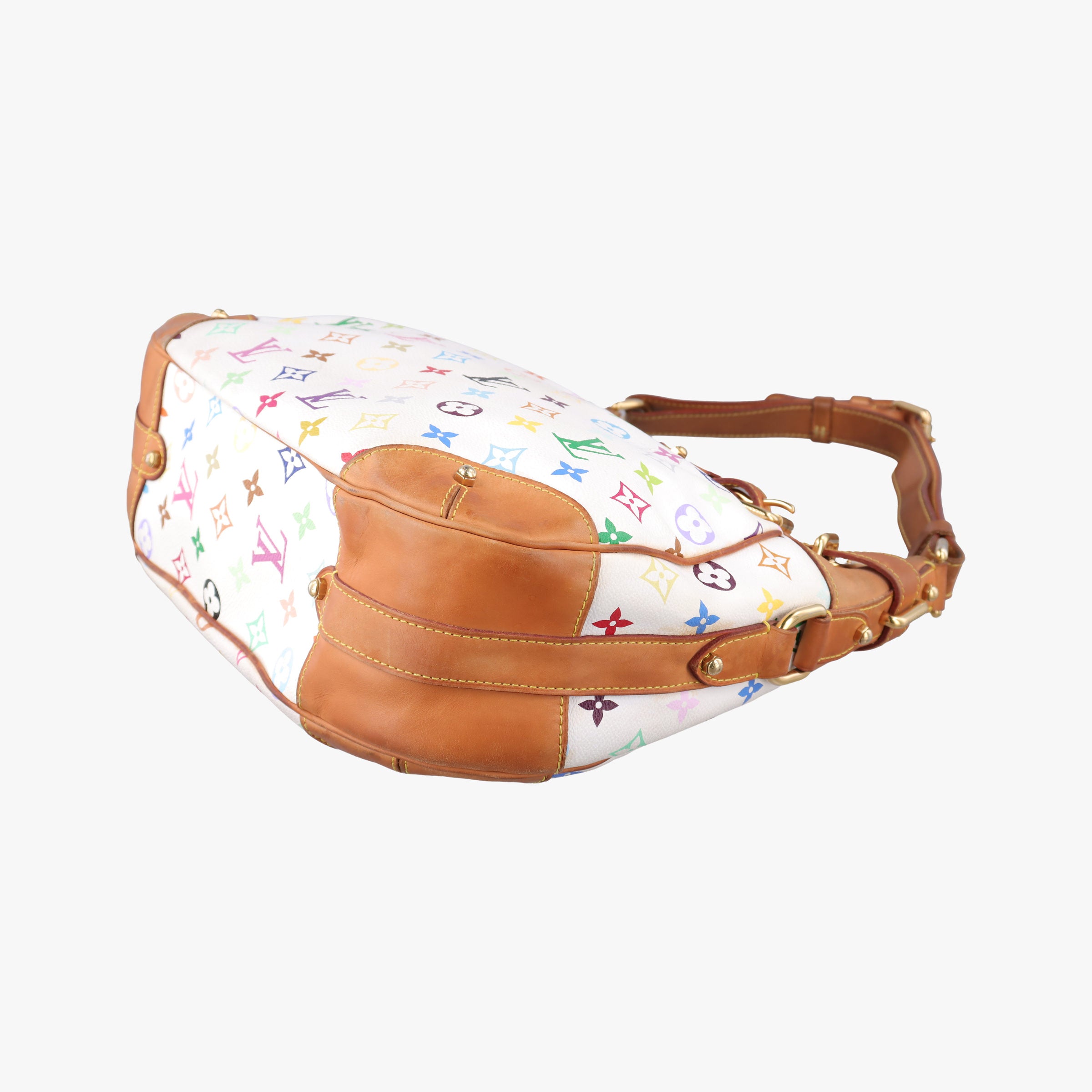 Pre-owned Louis Vuitton GRETA white Monogram Multicolor M40195 shoulderbag | stylenewstar