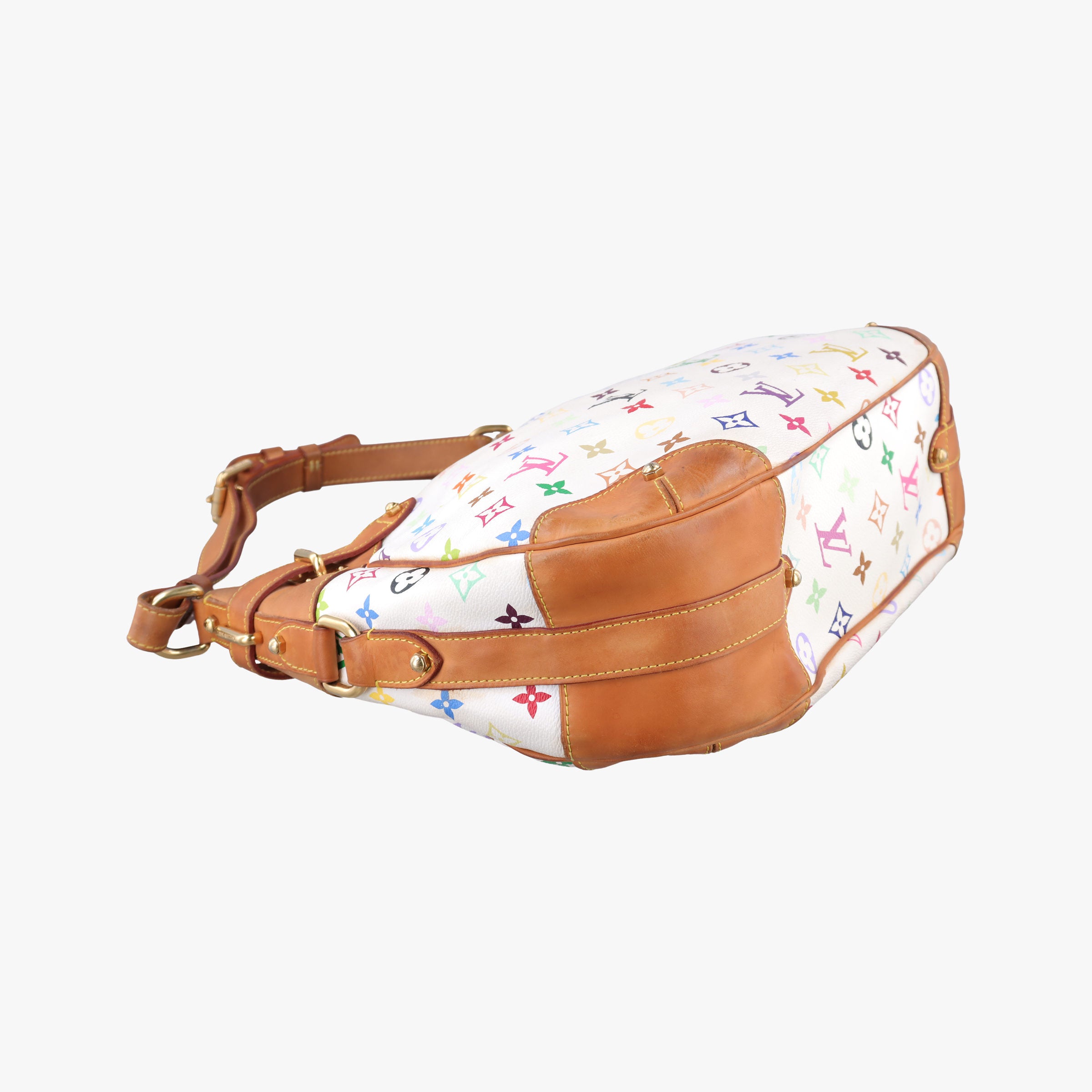 Pre-owned Louis Vuitton GRETA white Monogram Multicolor M40195 shoulderbag | stylenewstar