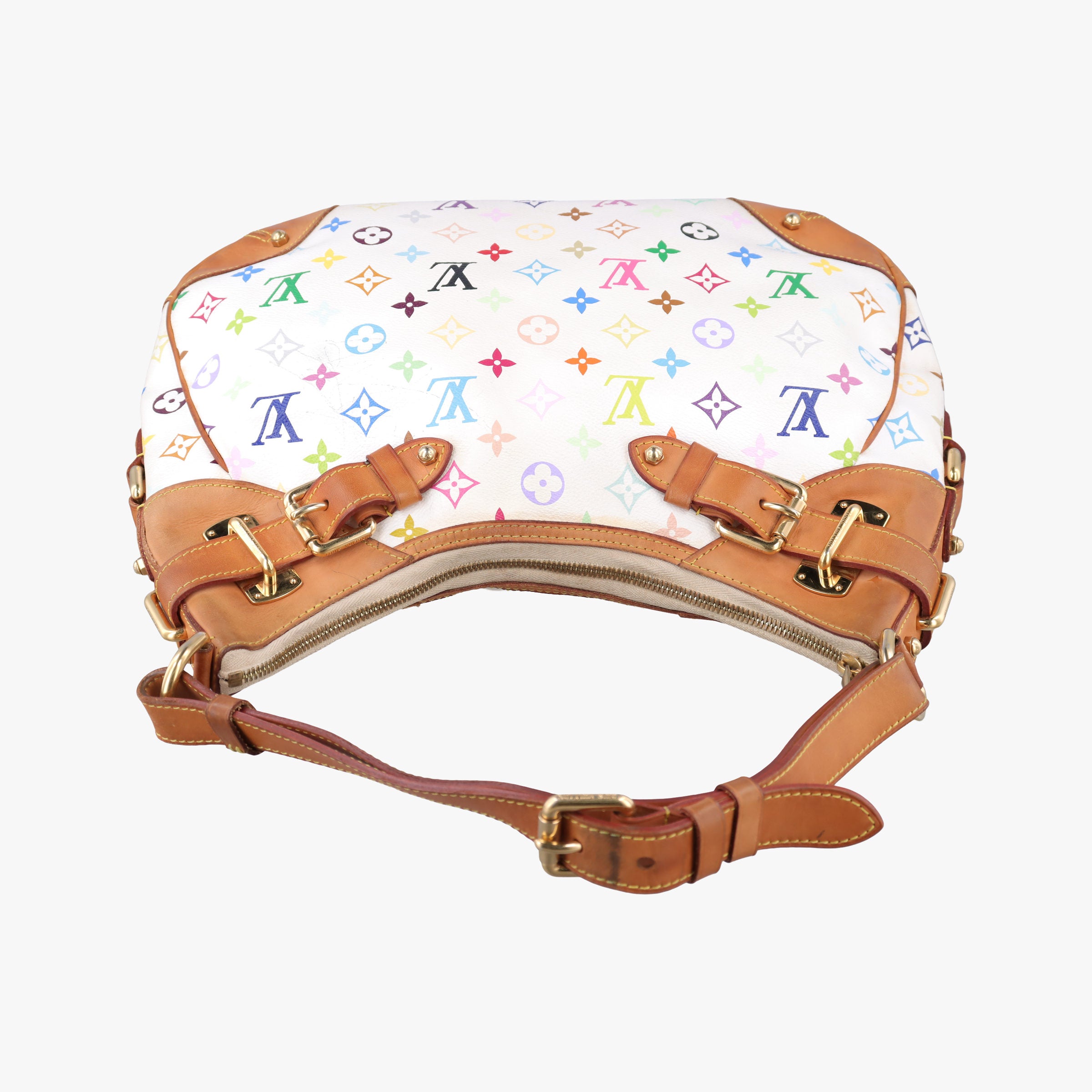 Pre-owned Louis Vuitton GRETA white Monogram Multicolor M40195 shoulderbag | stylenewstar