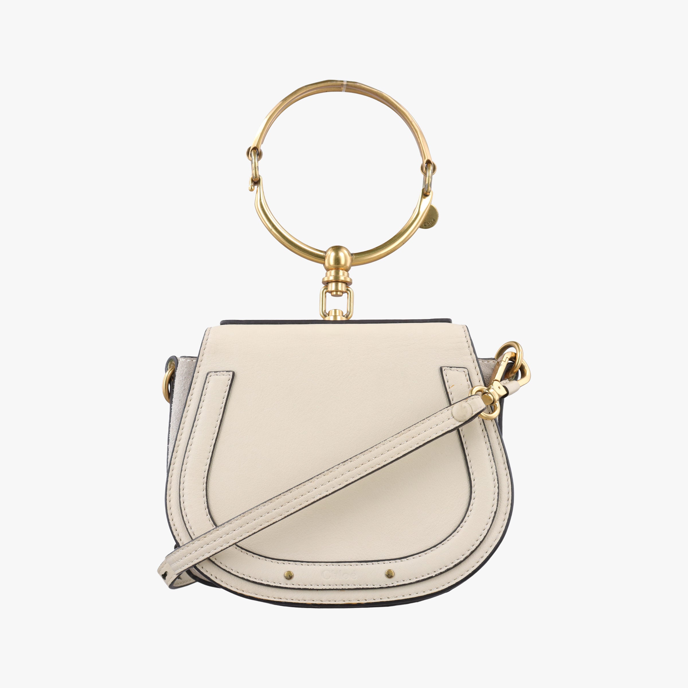 Pre-owned Chloe Bracelet Nile White Leather  shoulderbag | stylenewstar