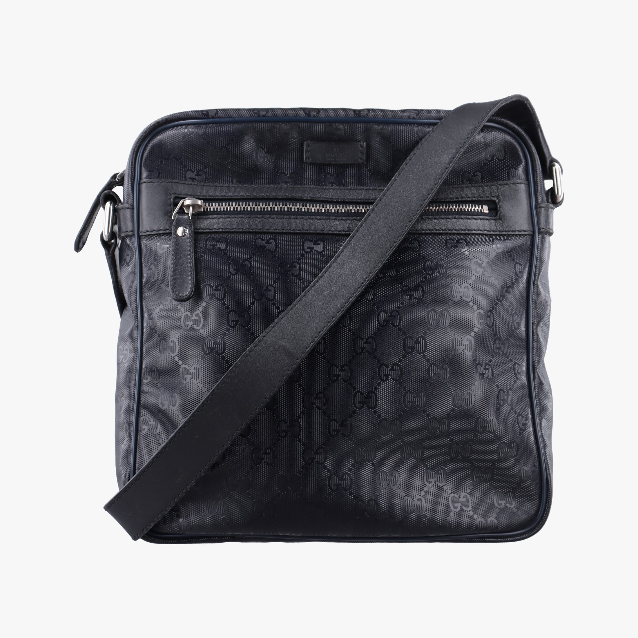 Pre-owned Gucci GG Imprime Messenger Navy PVC coated canvas×Leather 201448 shoulderbag | stylenewstar