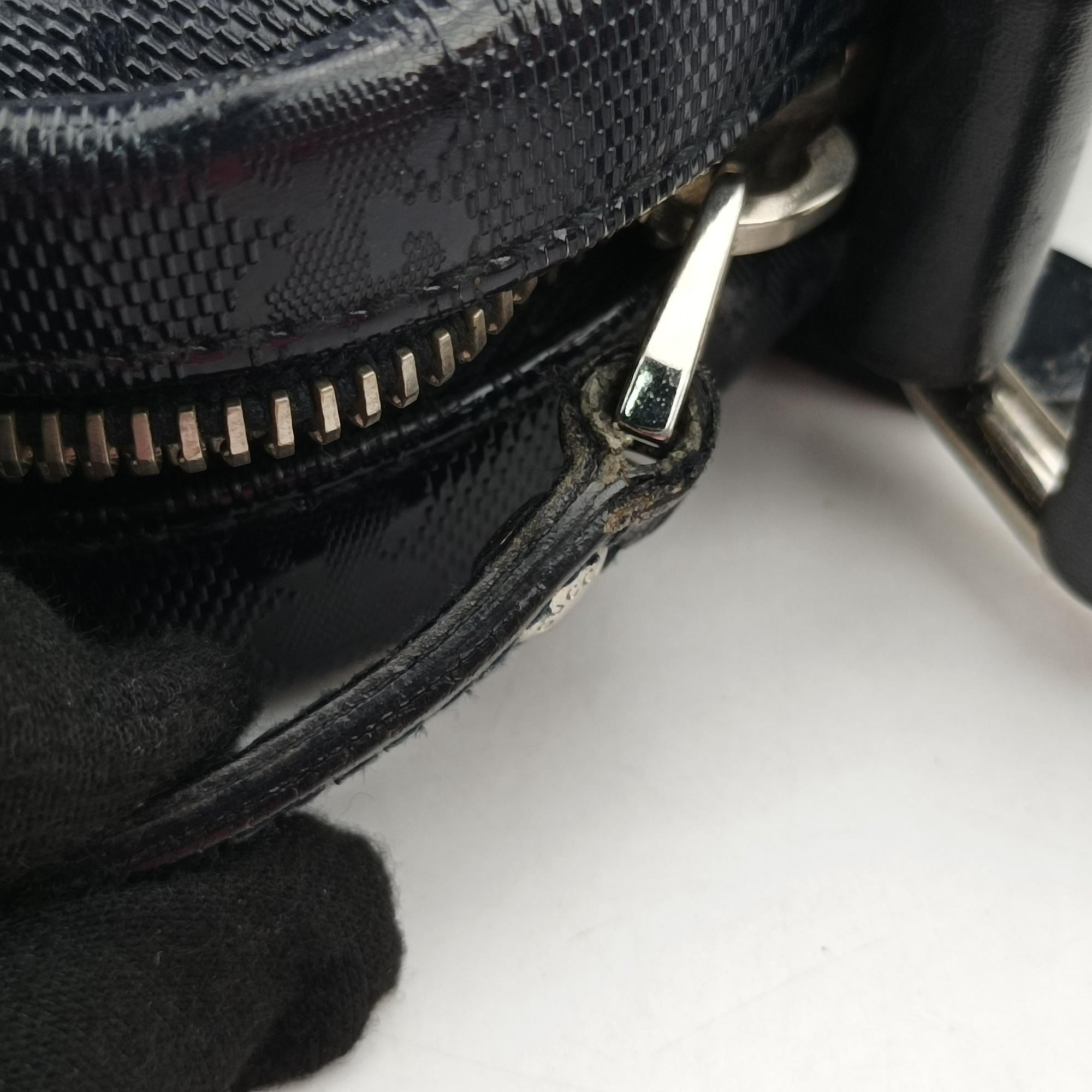 Pre-owned Gucci GG Imprime Messenger Navy PVC coated canvas×Leather 201448 shoulderbag | stylenewstar