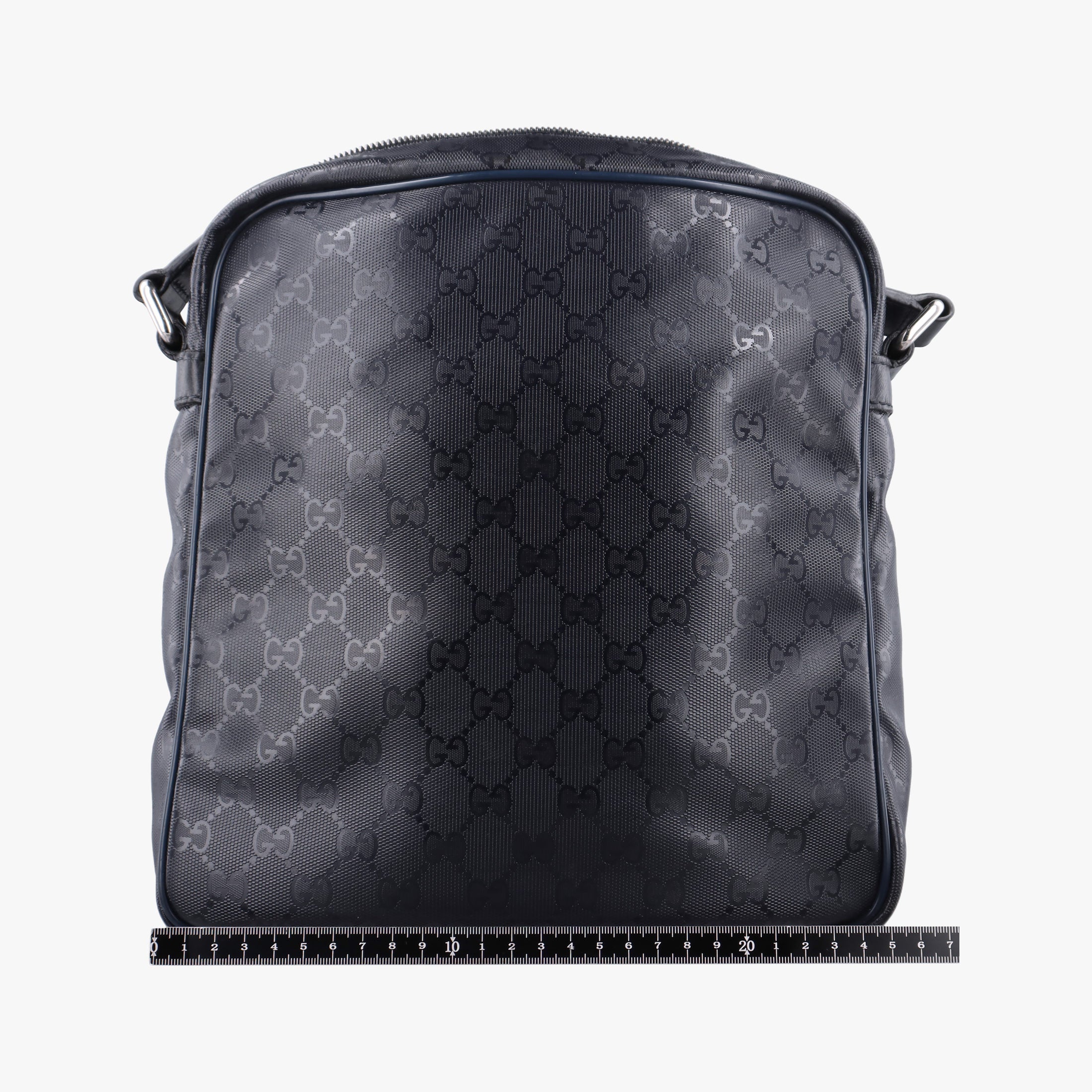 Pre-owned Gucci GG Imprime Messenger Navy PVC coated canvas×Leather 201448 shoulderbag | stylenewstar
