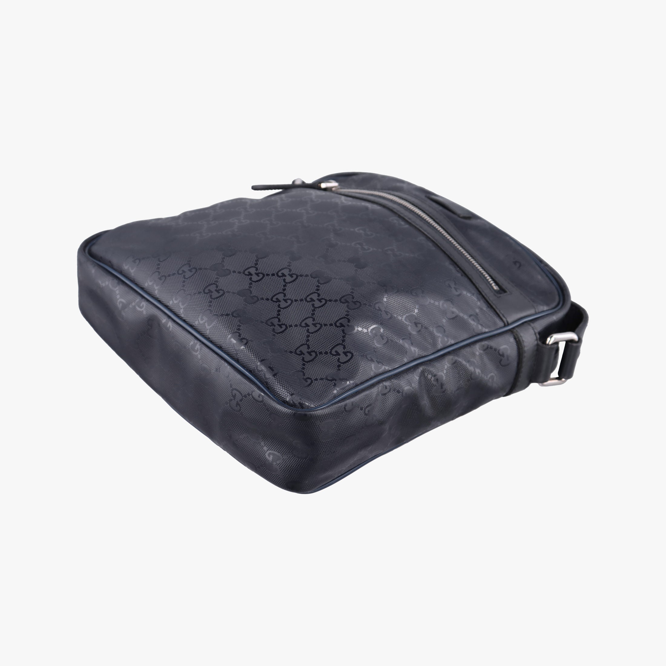 Pre-owned Gucci GG Imprime Messenger Navy PVC coated canvas×Leather 201448 shoulderbag | stylenewstar