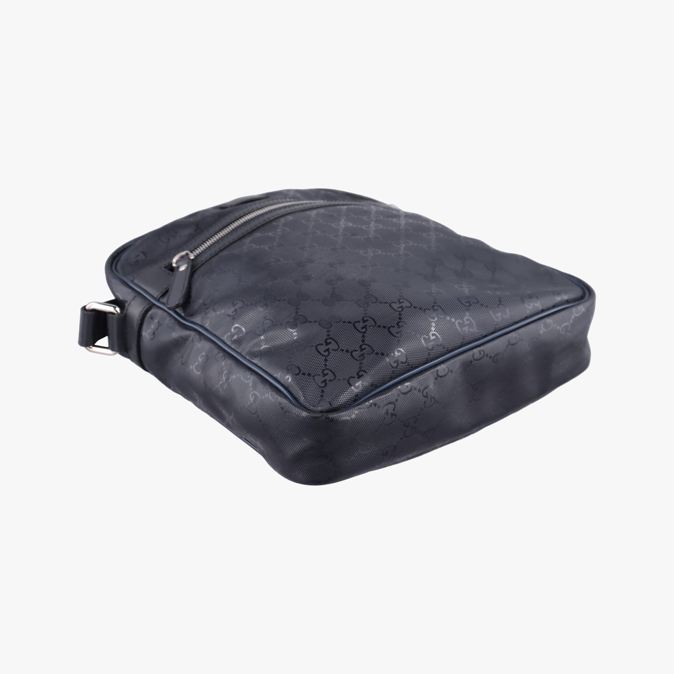 Pre-owned Gucci GG Imprime Messenger Navy PVC coated canvas×Leather 201448 shoulderbag | stylenewstar