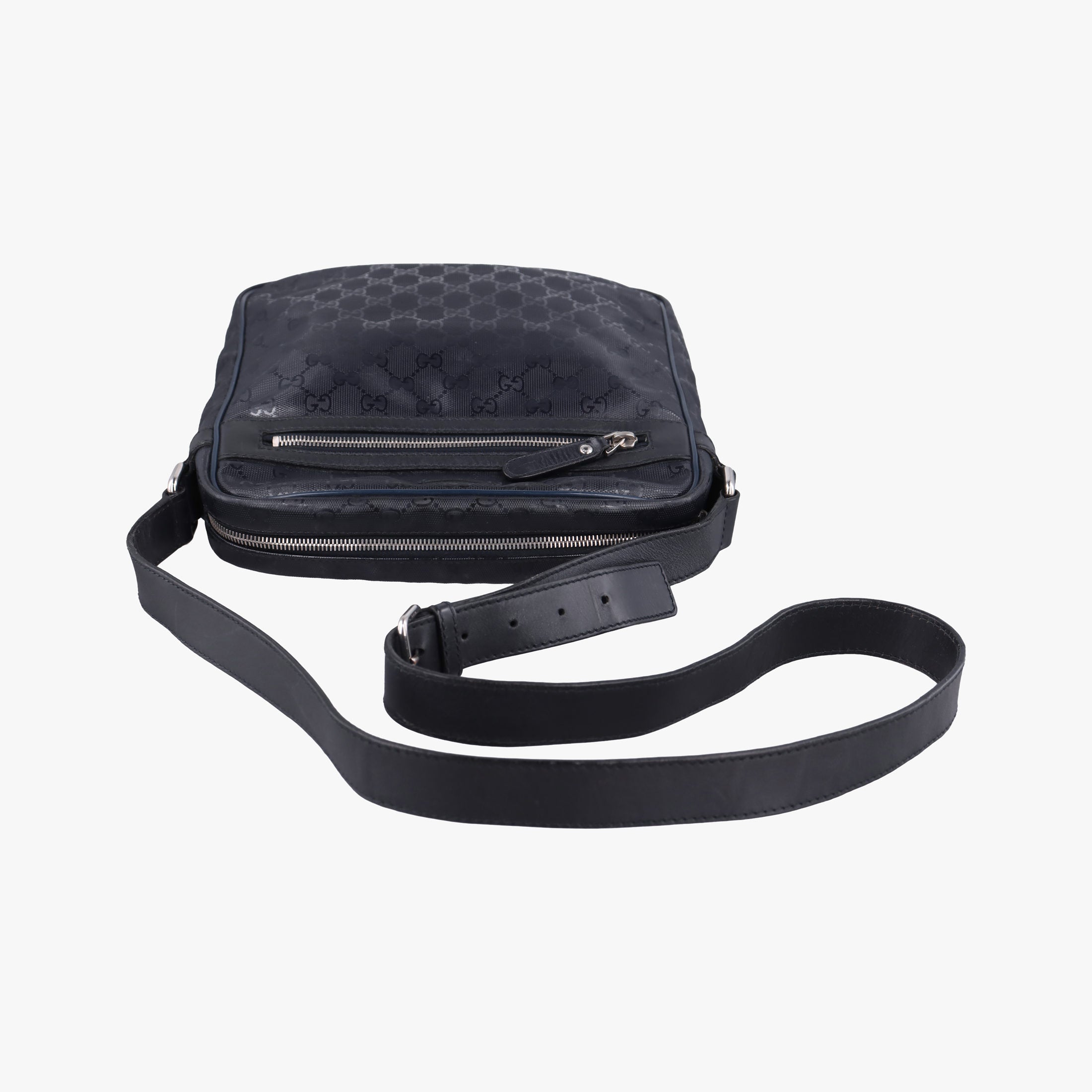 Pre-owned Gucci GG Imprime Messenger Navy PVC coated canvas×Leather 201448 shoulderbag | stylenewstar