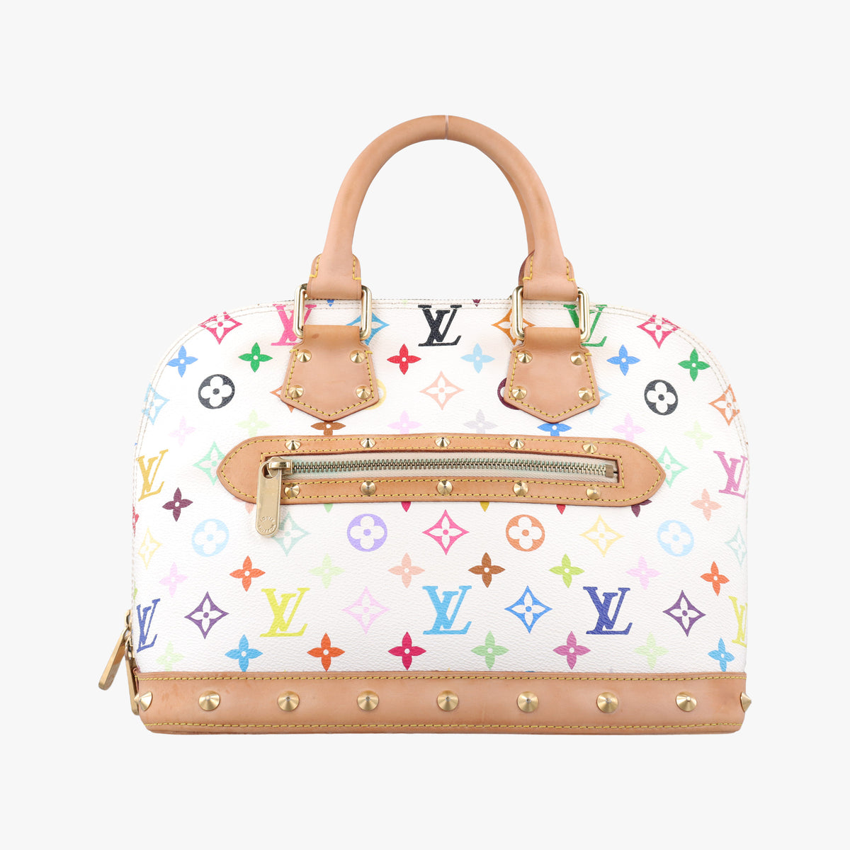 Pre-owned Louis Vuitton Alma PM white Monogram Multicolor M92647 handbag | stylenewstar