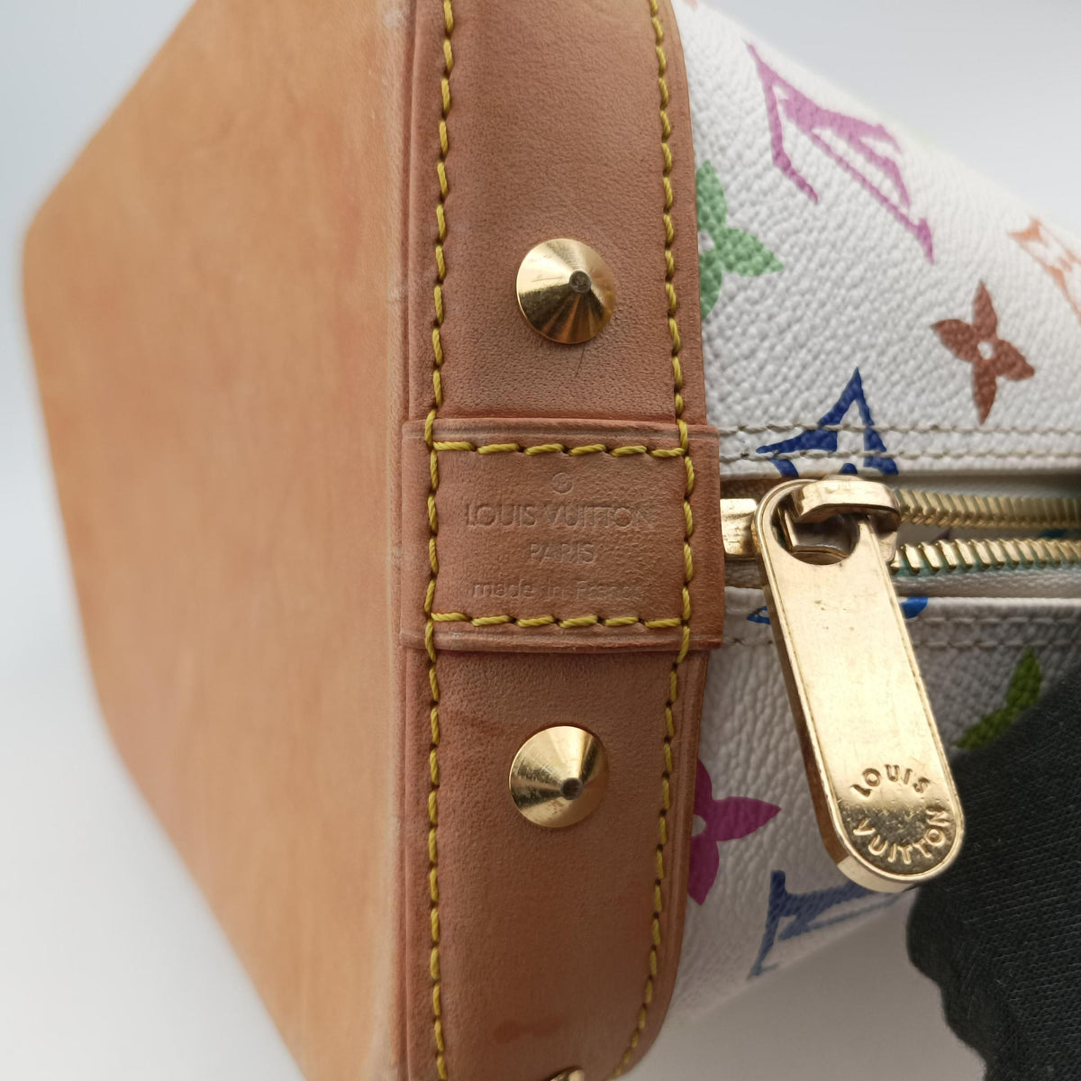 Pre-owned Louis Vuitton Alma PM white Monogram Multicolor M92647 handbag | stylenewstar