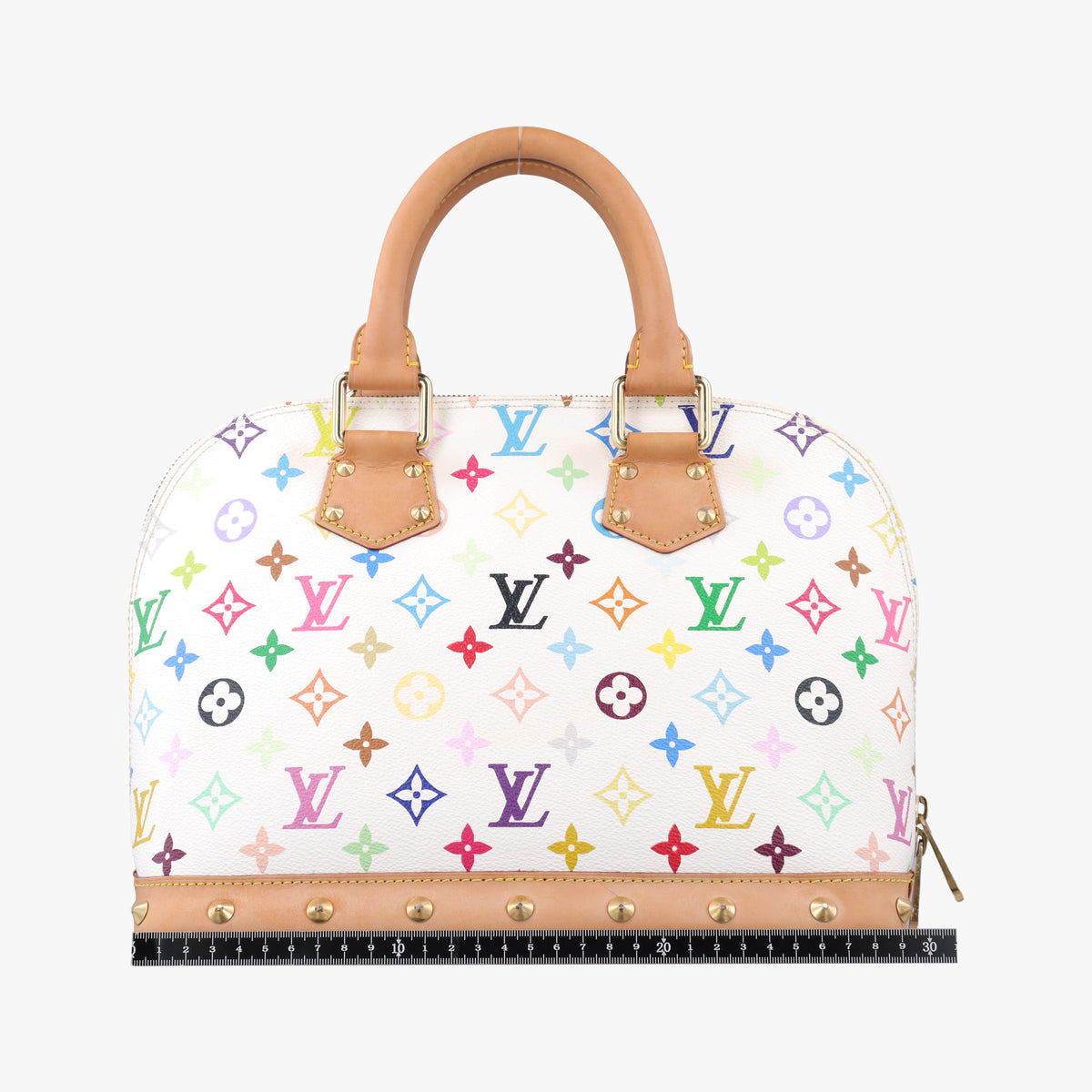 Pre-owned Louis Vuitton Alma PM white Monogram Multicolor M92647 handbag | stylenewstar