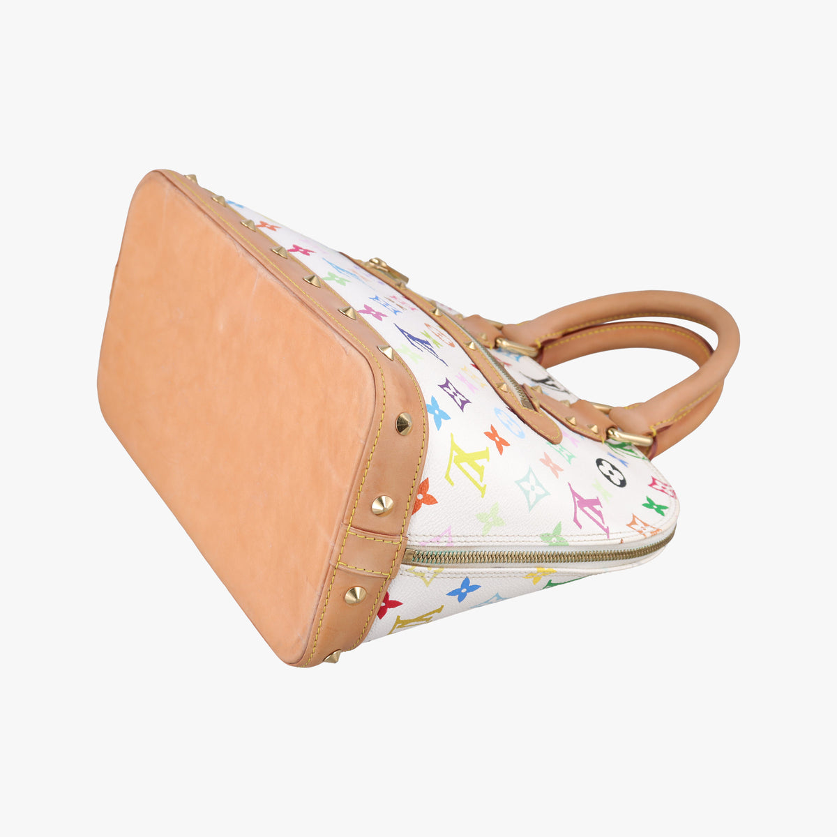 Pre-owned Louis Vuitton Alma PM white Monogram Multicolor M92647 handbag | stylenewstar