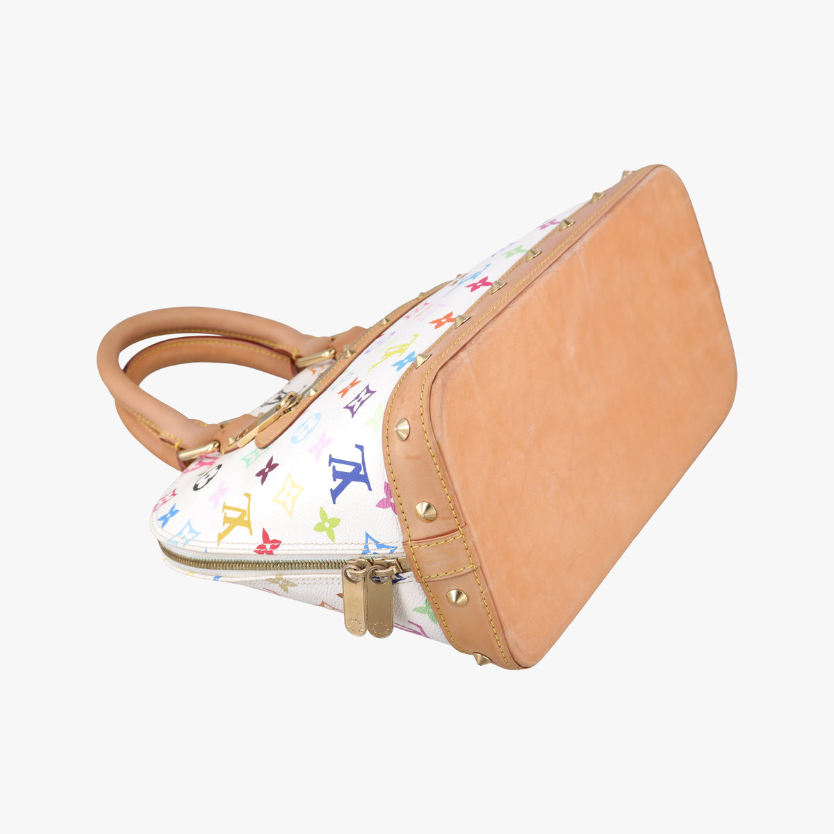 Pre-owned Louis Vuitton Alma PM white Monogram Multicolor M92647 handbag | stylenewstar