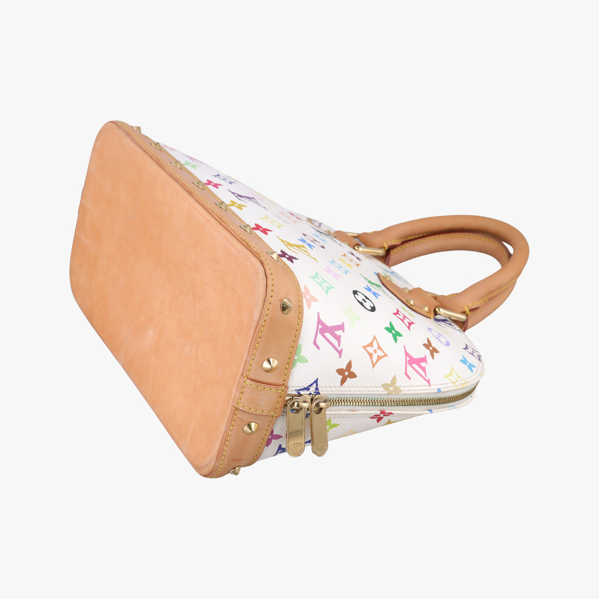 Pre-owned Louis Vuitton Alma PM white Monogram Multicolor M92647 handbag | stylenewstar