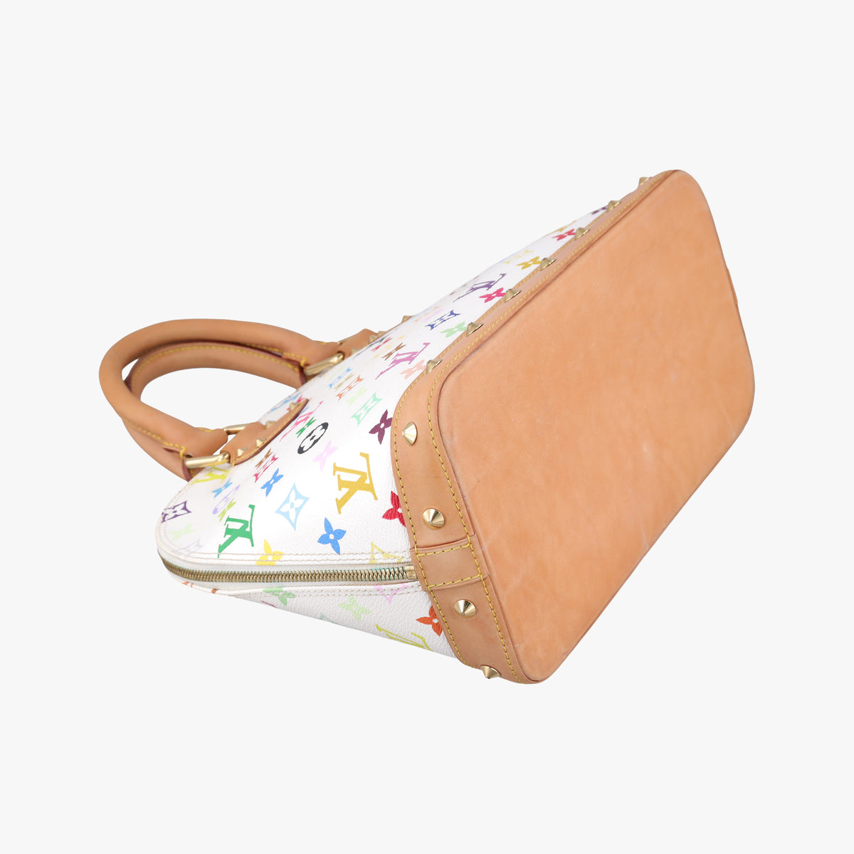 Pre-owned Louis Vuitton Alma PM white Monogram Multicolor M92647 handbag | stylenewstar
